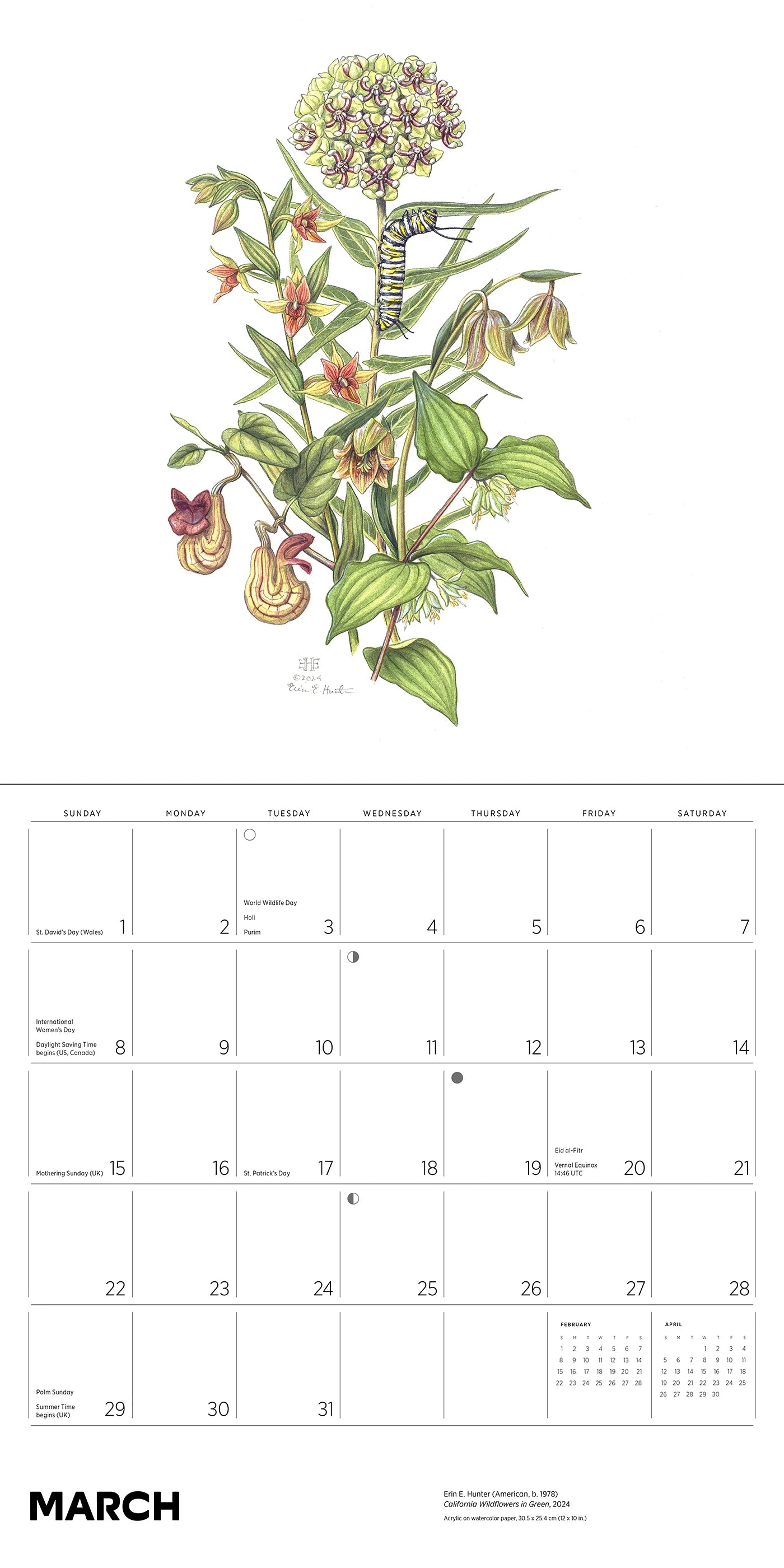 Pollinators 2026 Wall Calendar