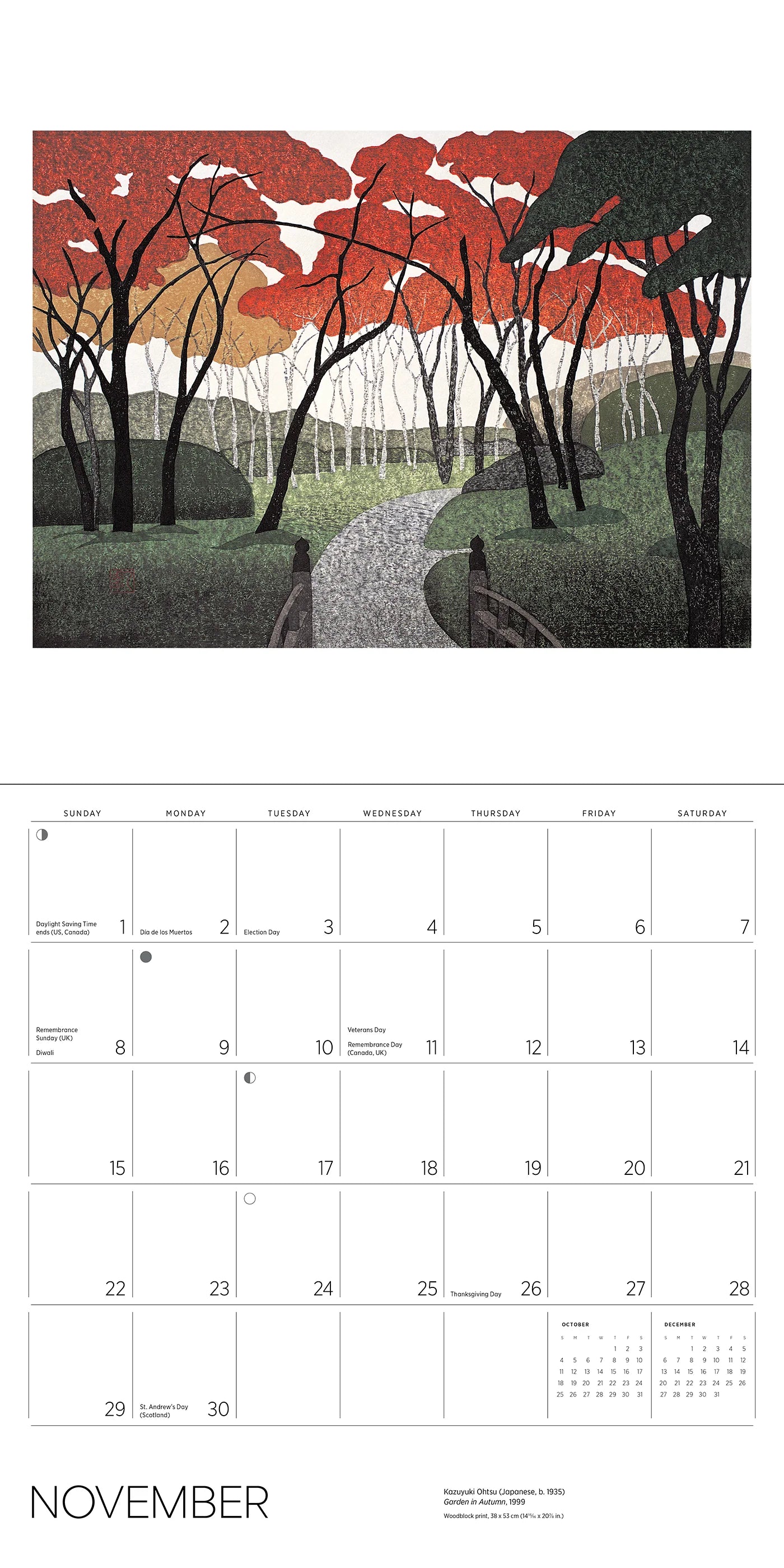 Serenity Kazuyuki Ohtsu 2026 Wall Calendar
