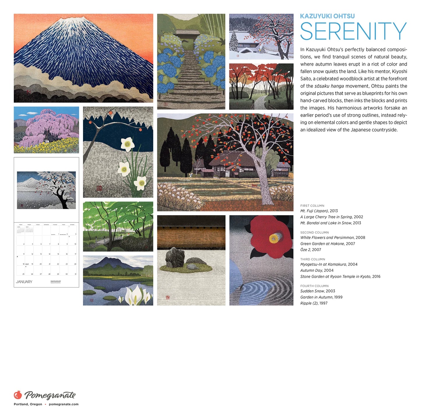 Serenity Kazuyuki Ohtsu 2026 Wall Calendar