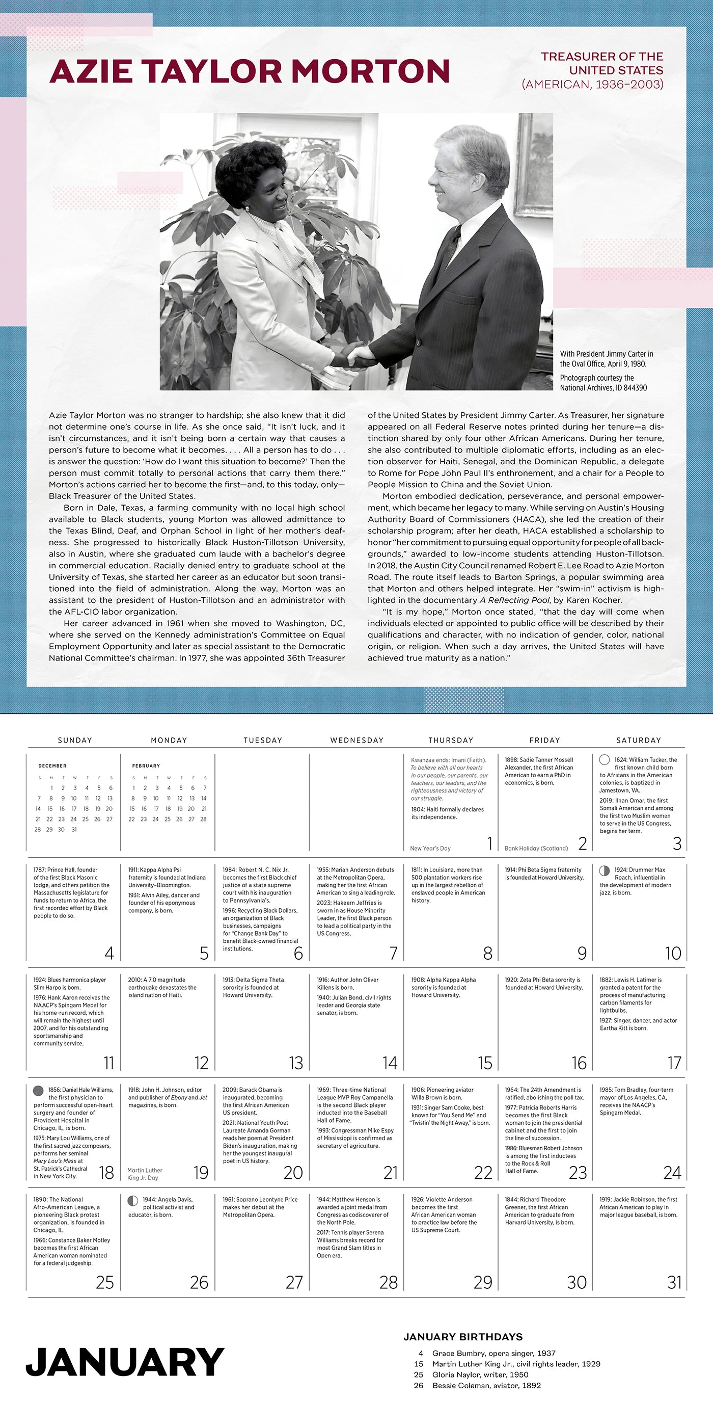 A Journey Into 365 Days Of Black History 2026 Wall Calendar