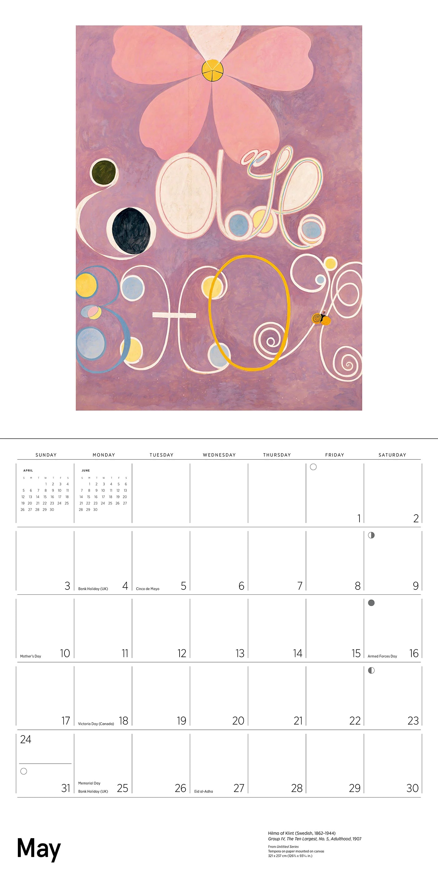 Hilma af Klint Original Abstraction 2026 Wall Calendar