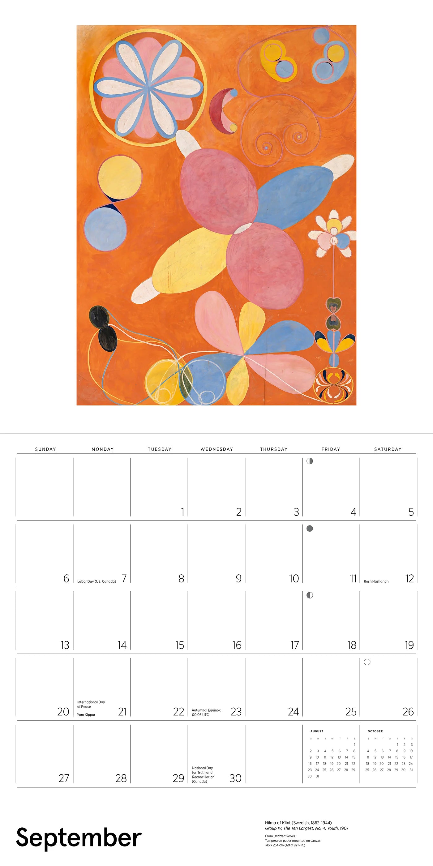 Hilma af Klint Original Abstraction 2026 Wall Calendar
