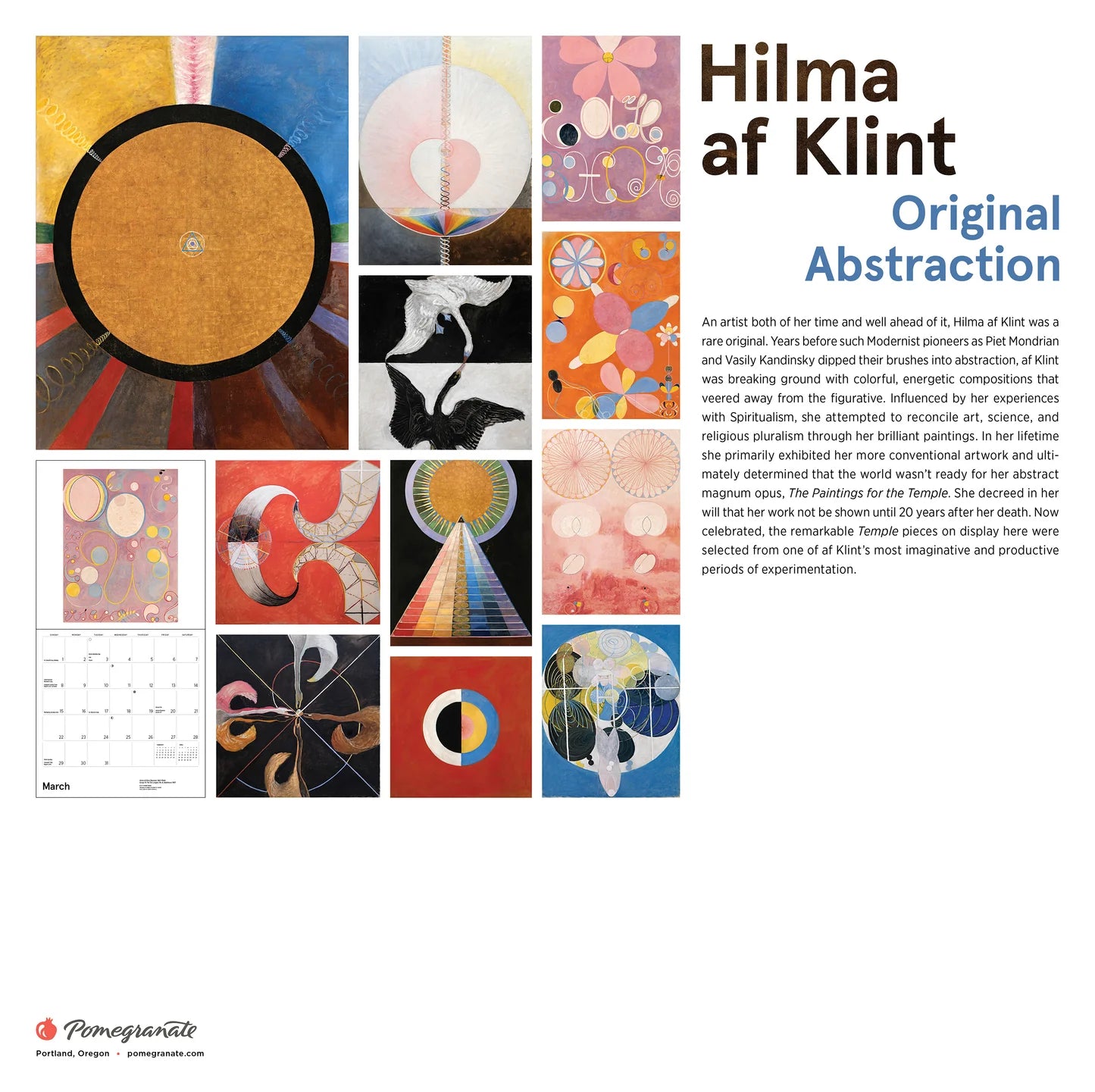 Hilma af Klint Original Abstraction 2026 Wall Calendar