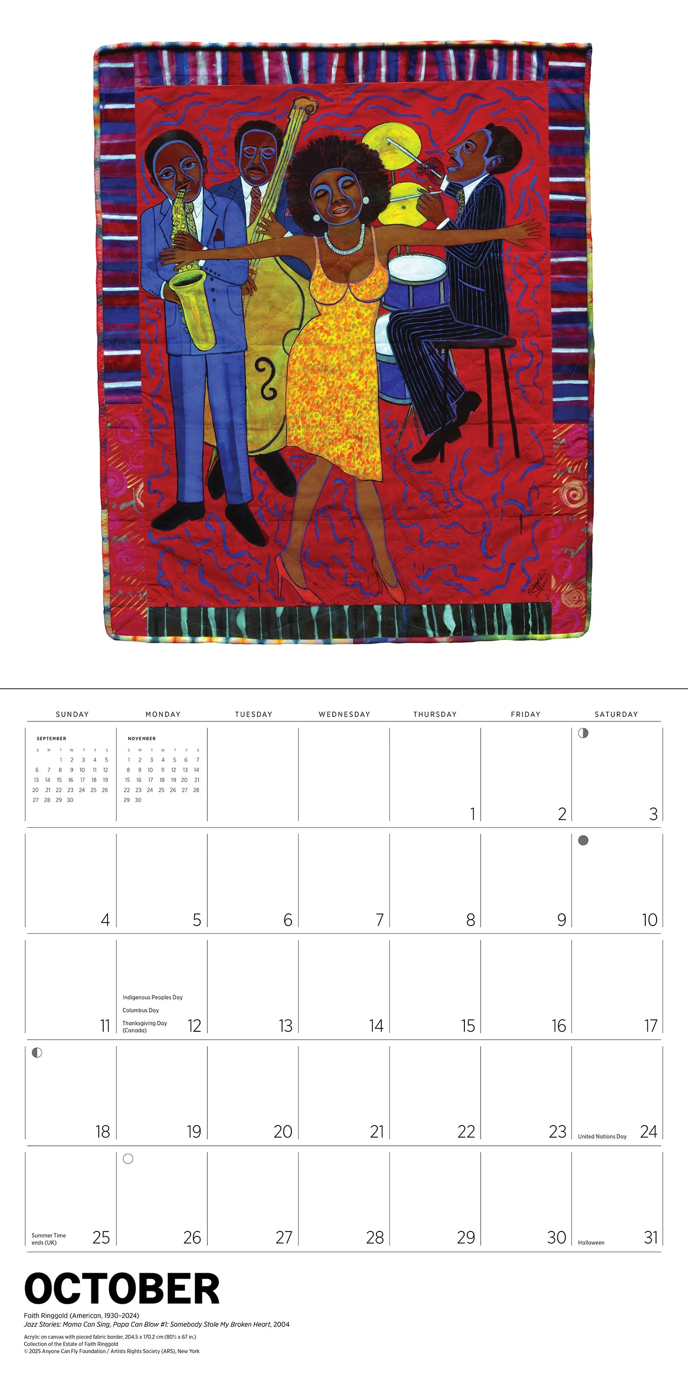 Faith Ringgold 2026 Wall Calendar
