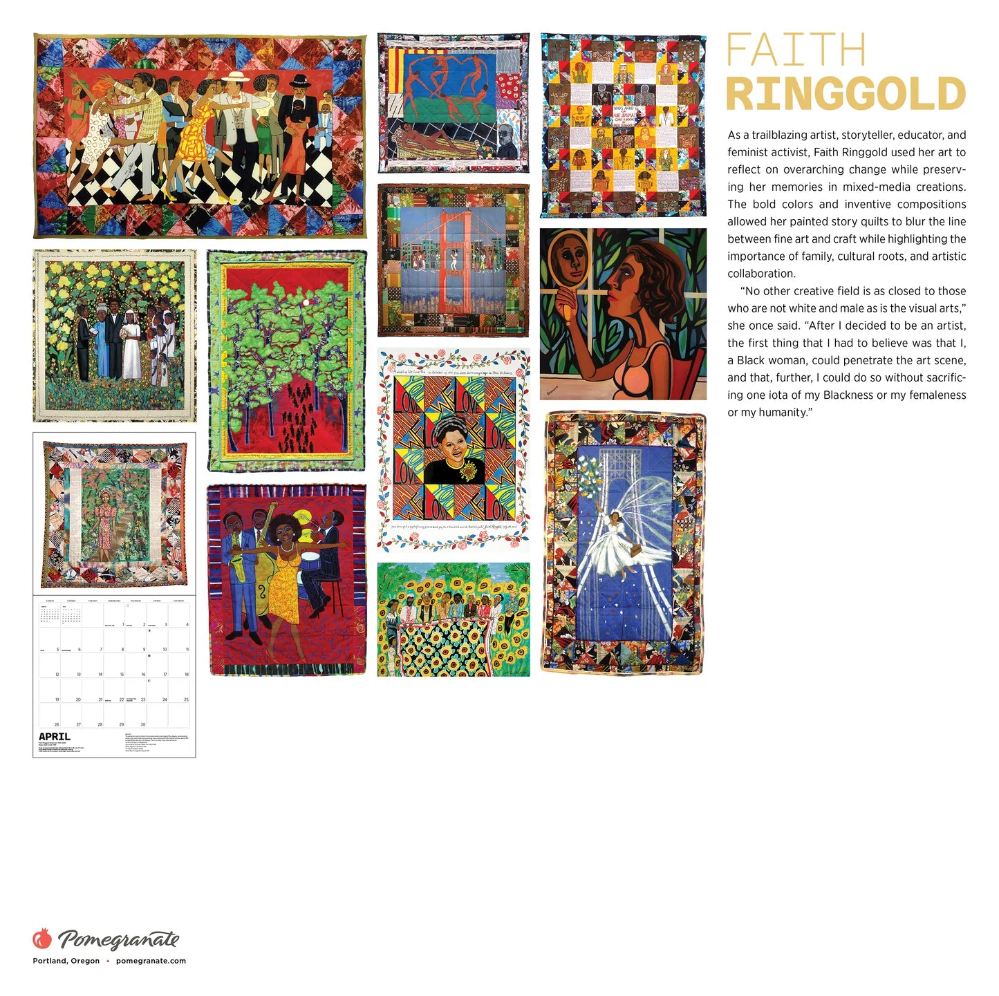 Faith Ringgold 2026 Wall Calendar