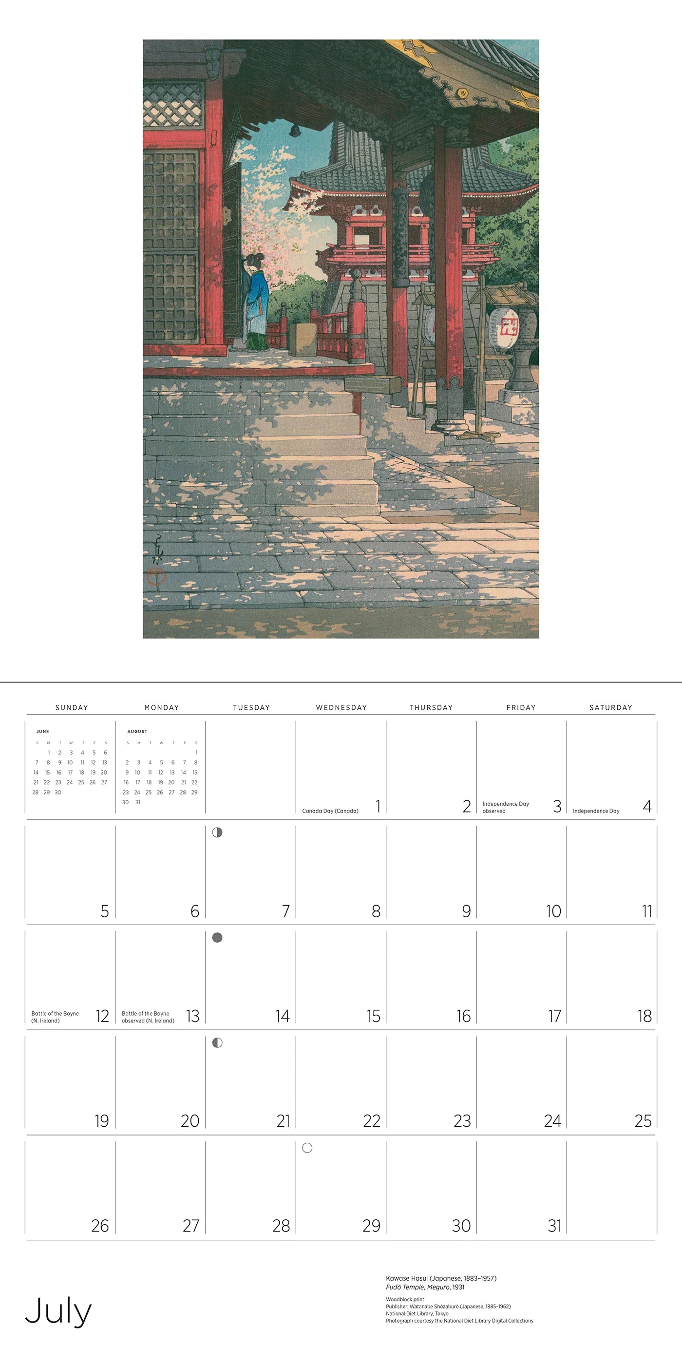 Kawase Hasui 2026 Wall Calendar