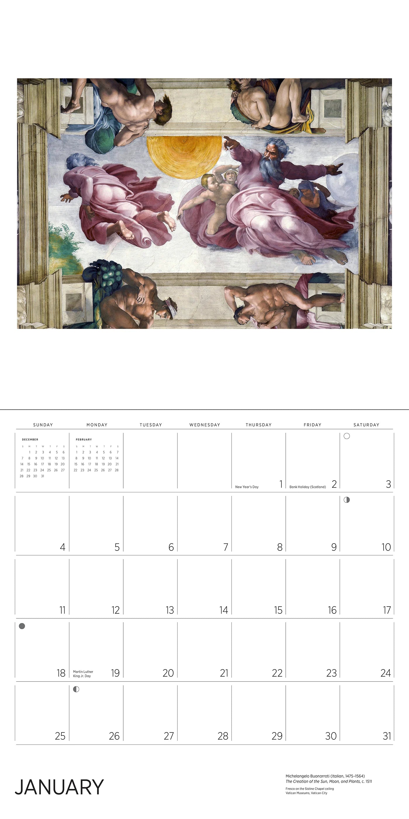 Michelangelo 2026 Wall Calendar