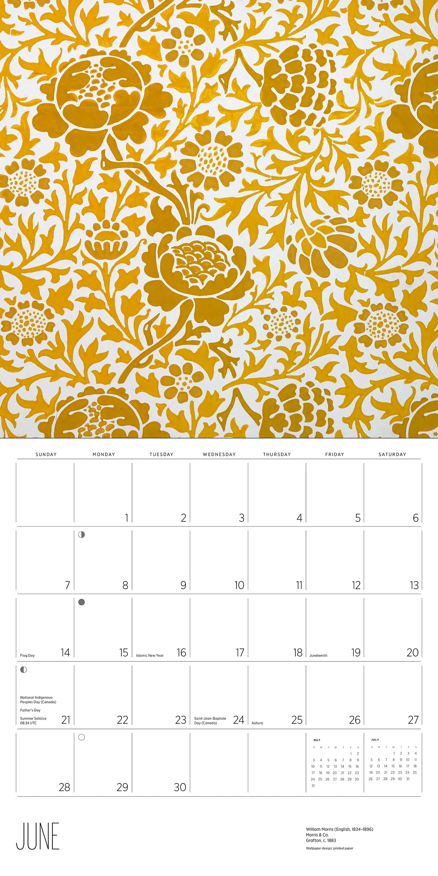 William Morris Arts & Crafts Designs 2026 Wall Calendar