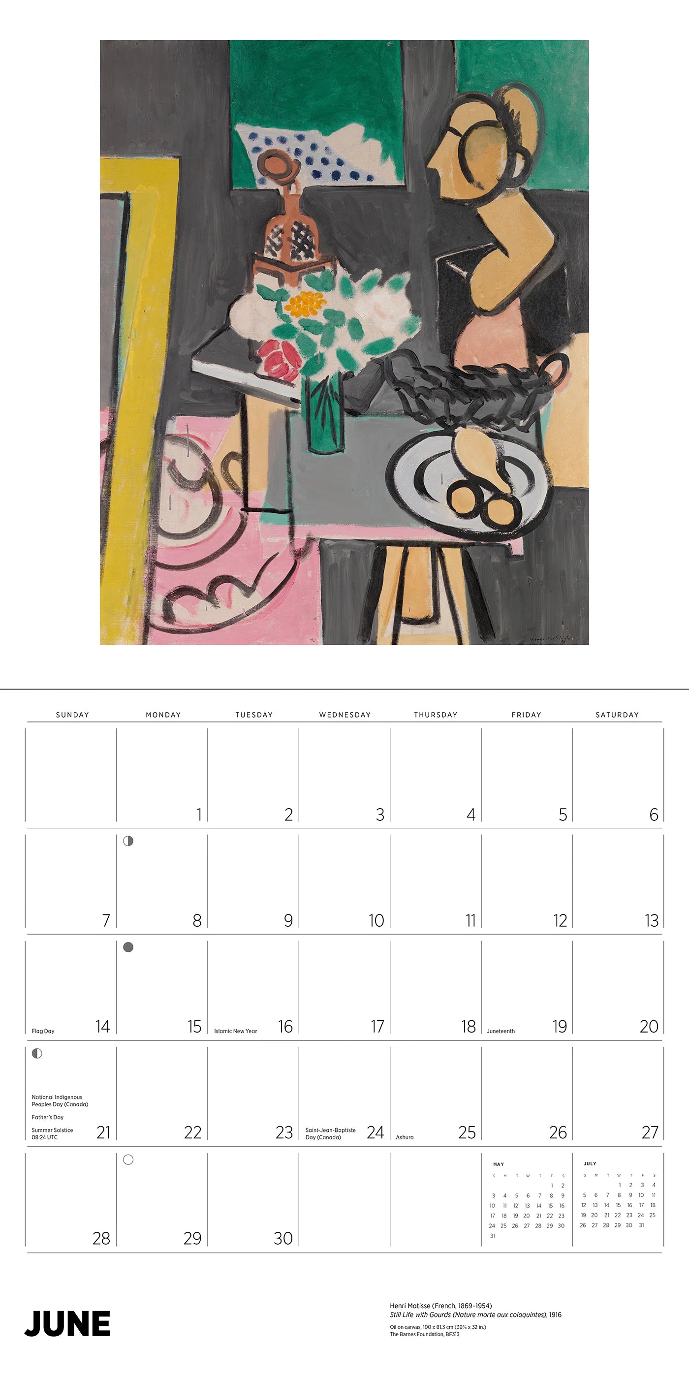 Henri Matisse 2026 Wall Calendar