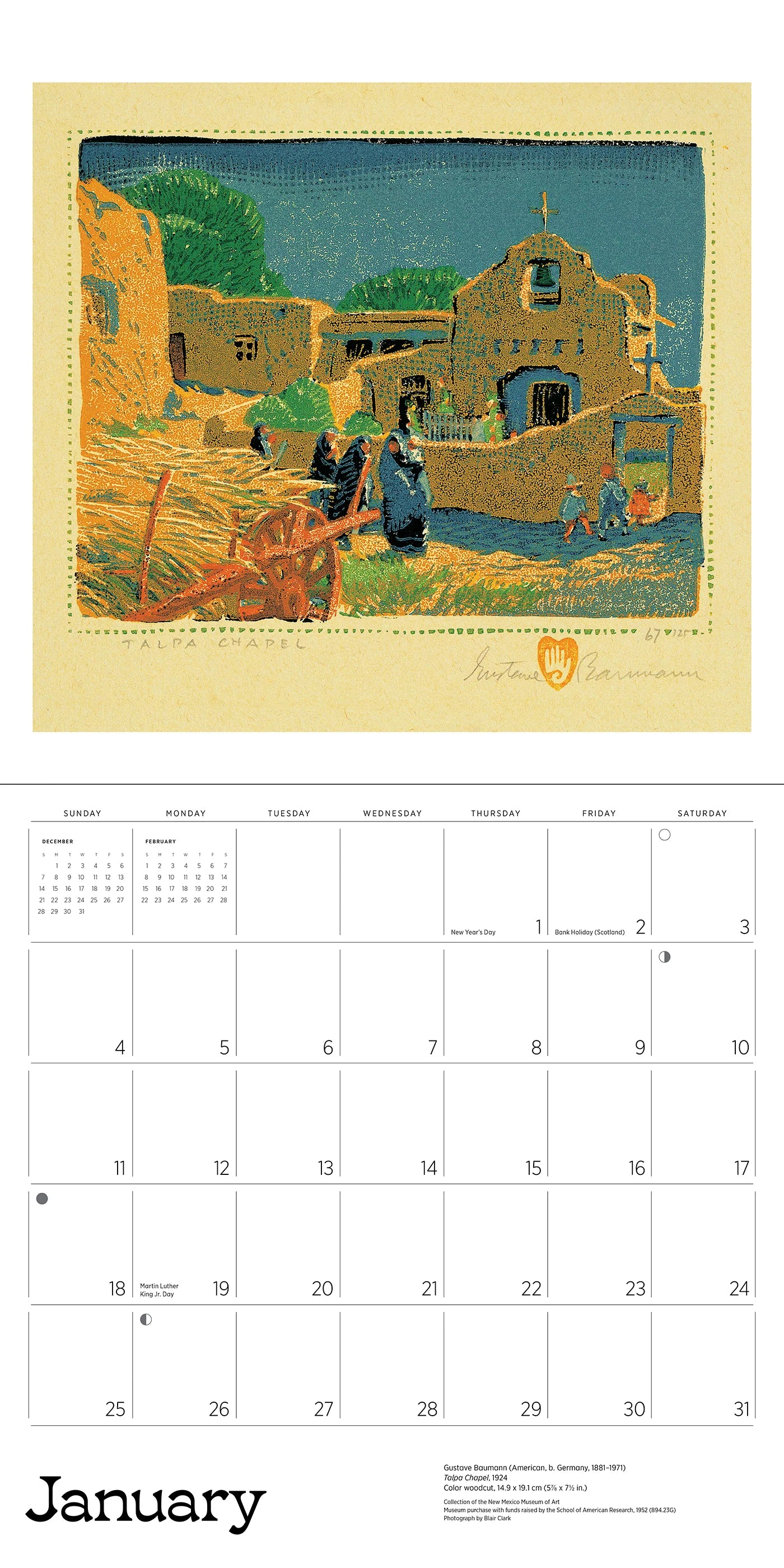 A Small, Untroubled World: The Art of Gustave Baumann 2026 Calendar