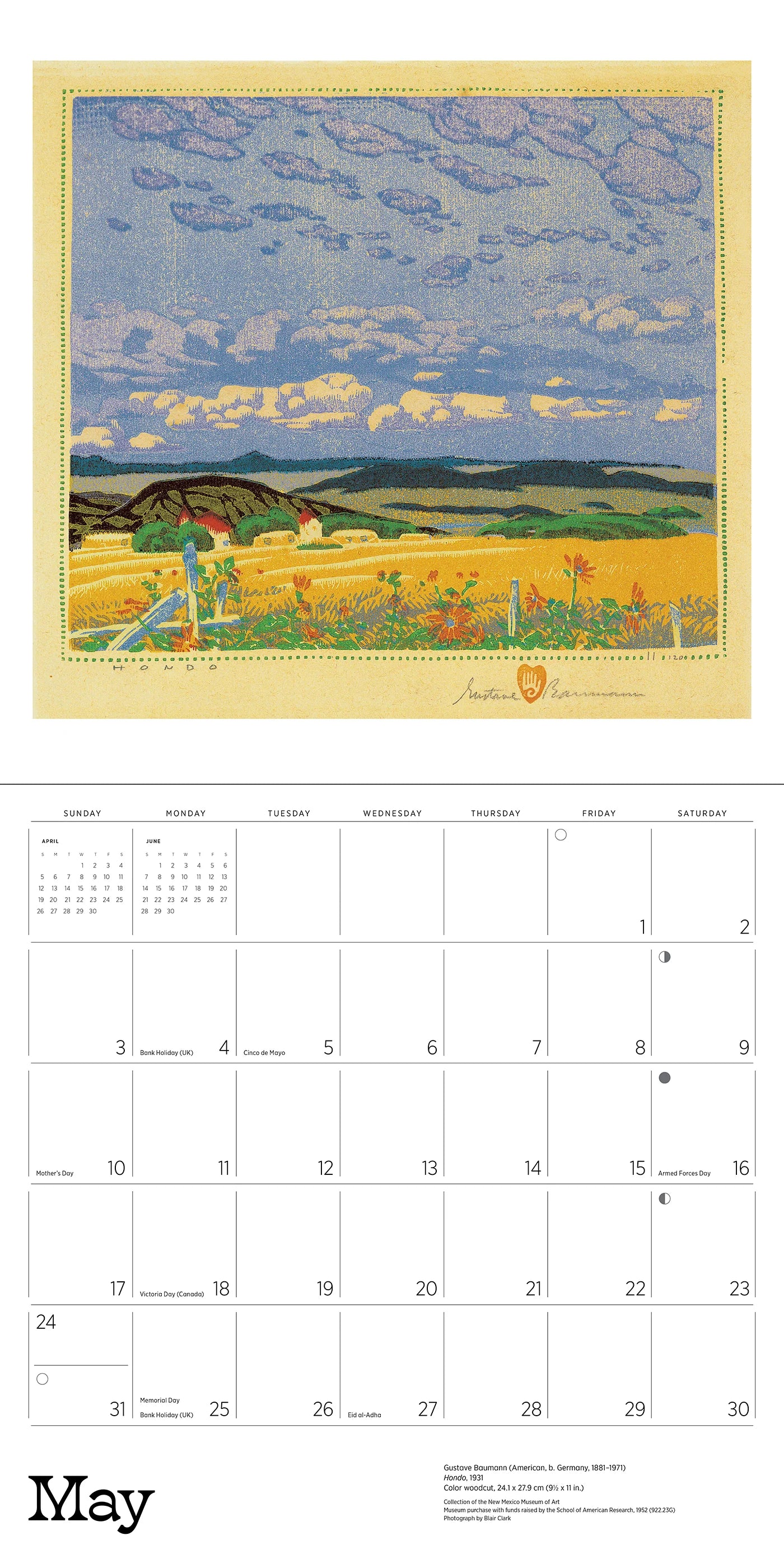A Small, Untroubled World: The Art of Gustave Baumann 2026 Calendar