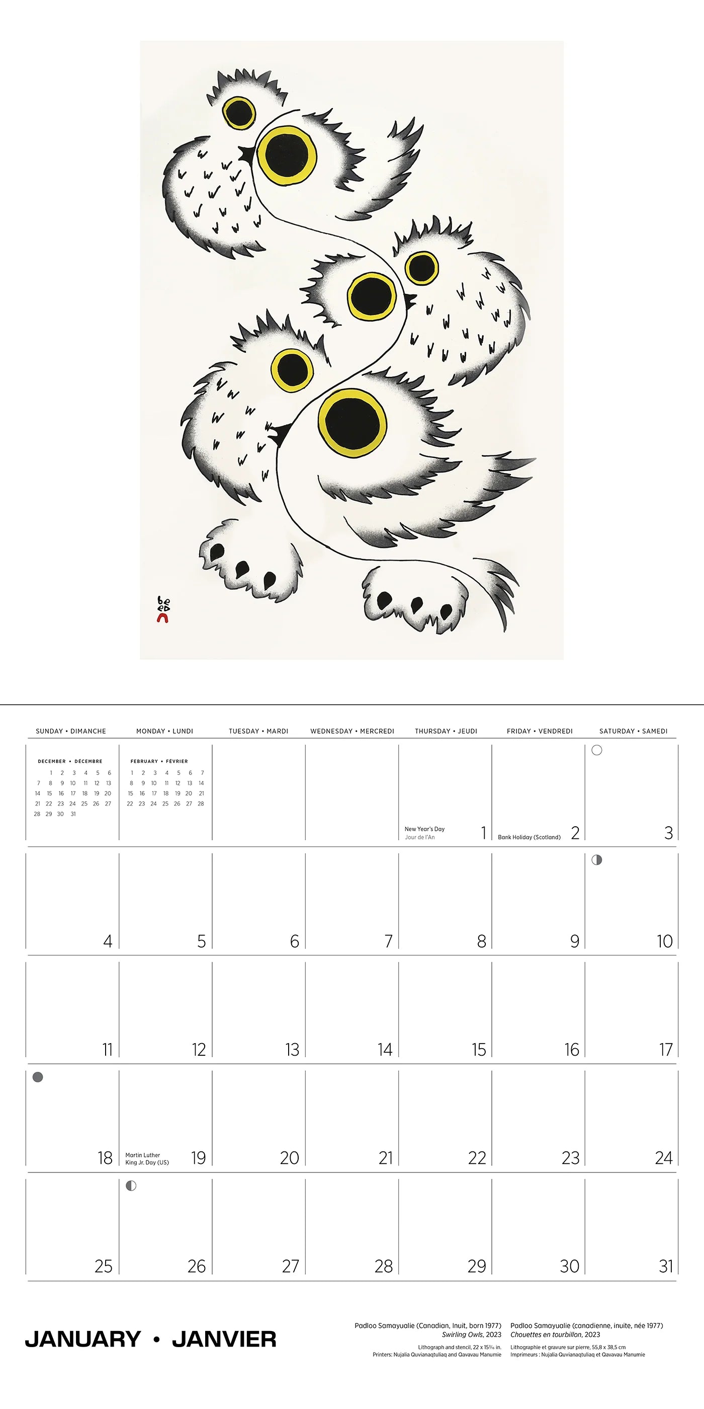 Inuit Art: Kinngait 2026 Wall Calendar
