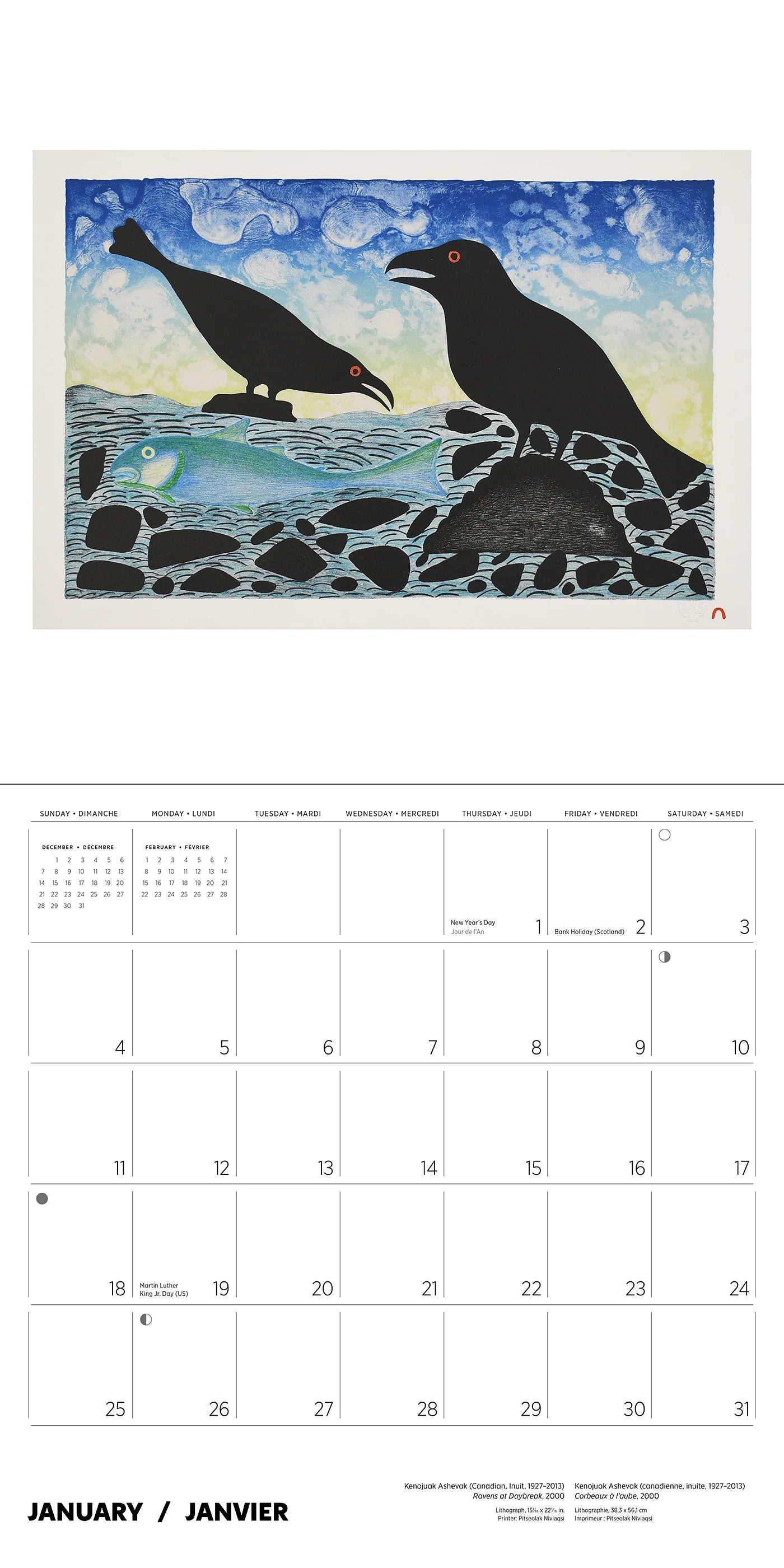 Kenojuak Ashevak 2026 Wall Calendar