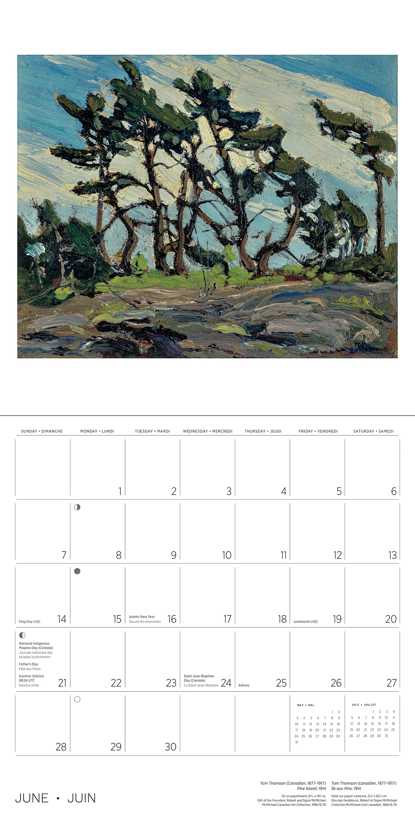 Tom Thomson 2026 Wall Calendar