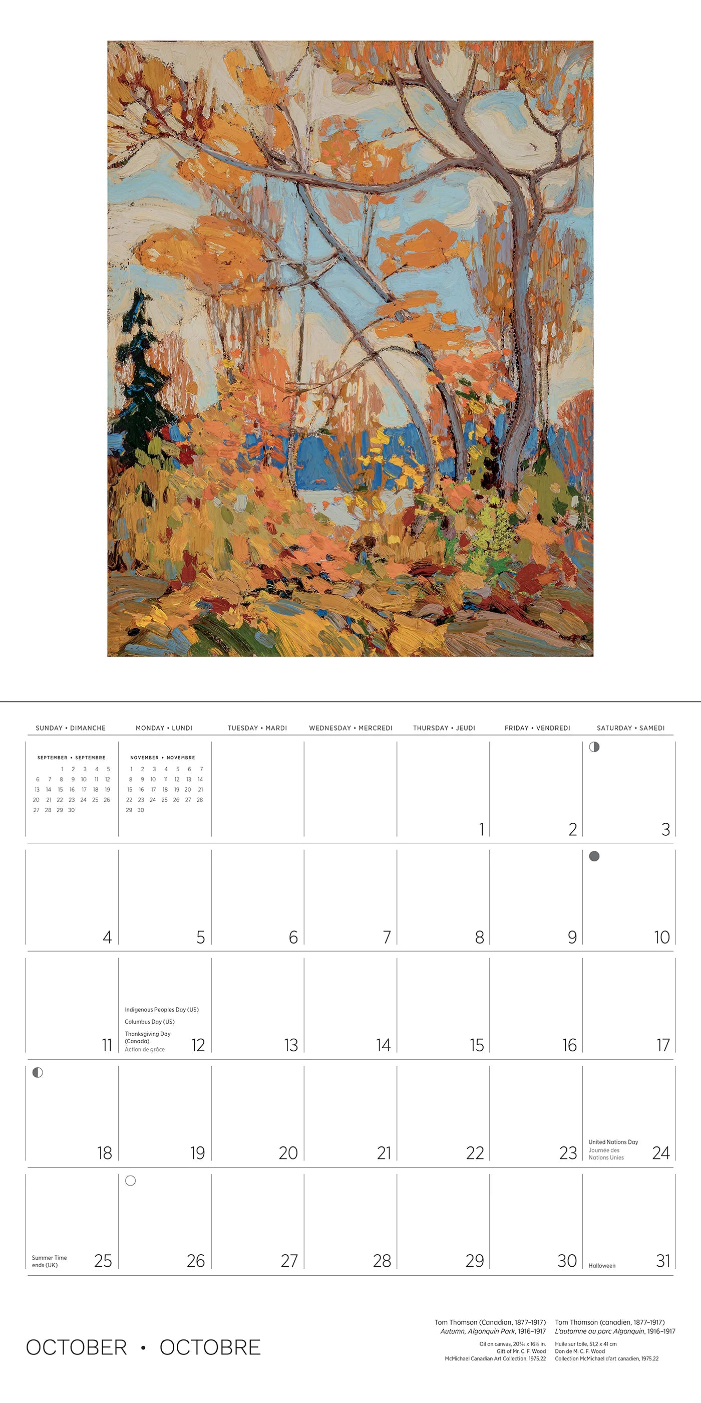 Tom Thomson 2026 Wall Calendar