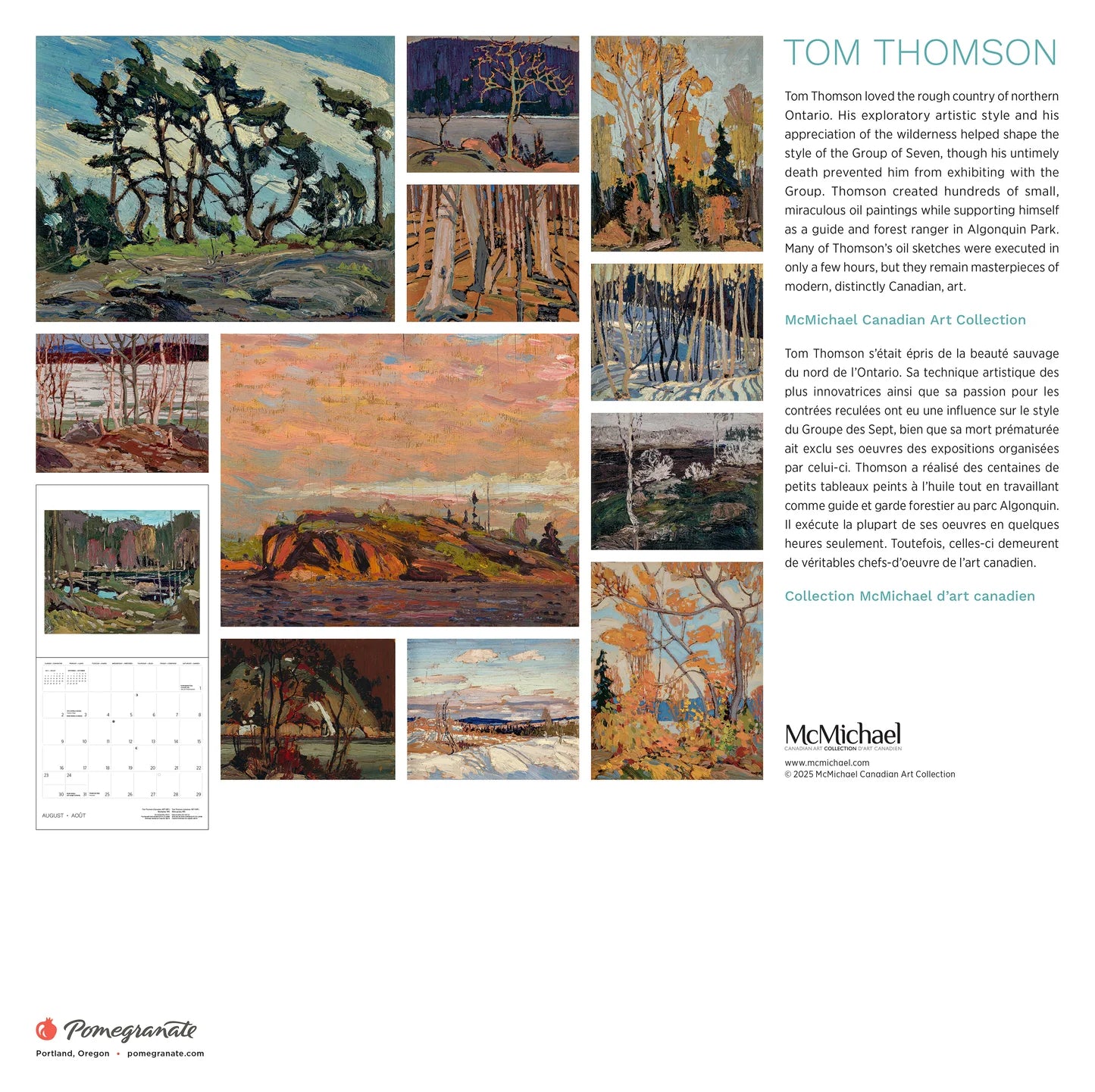 Tom Thomson 2026 Wall Calendar
