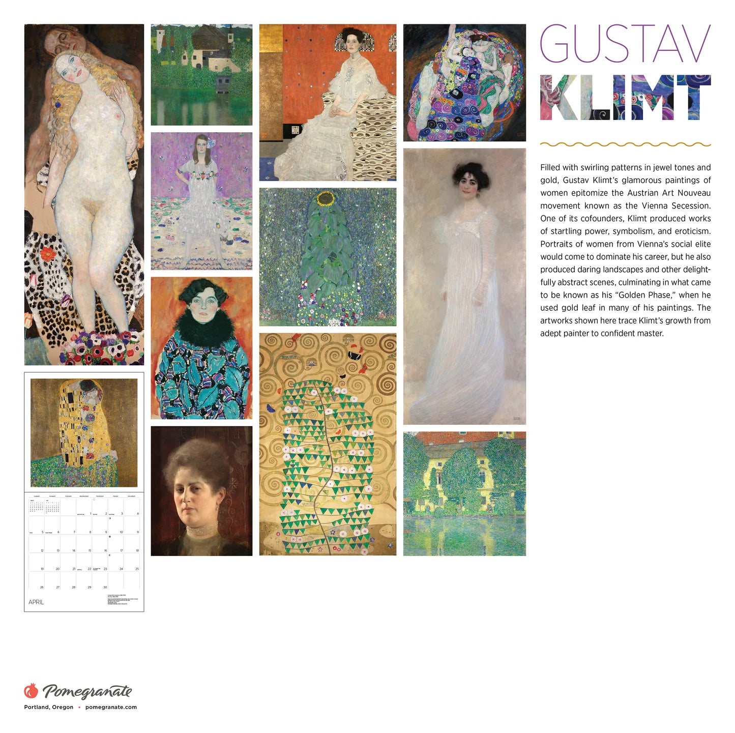 Gustav Klimt 2026 Wall Calendar