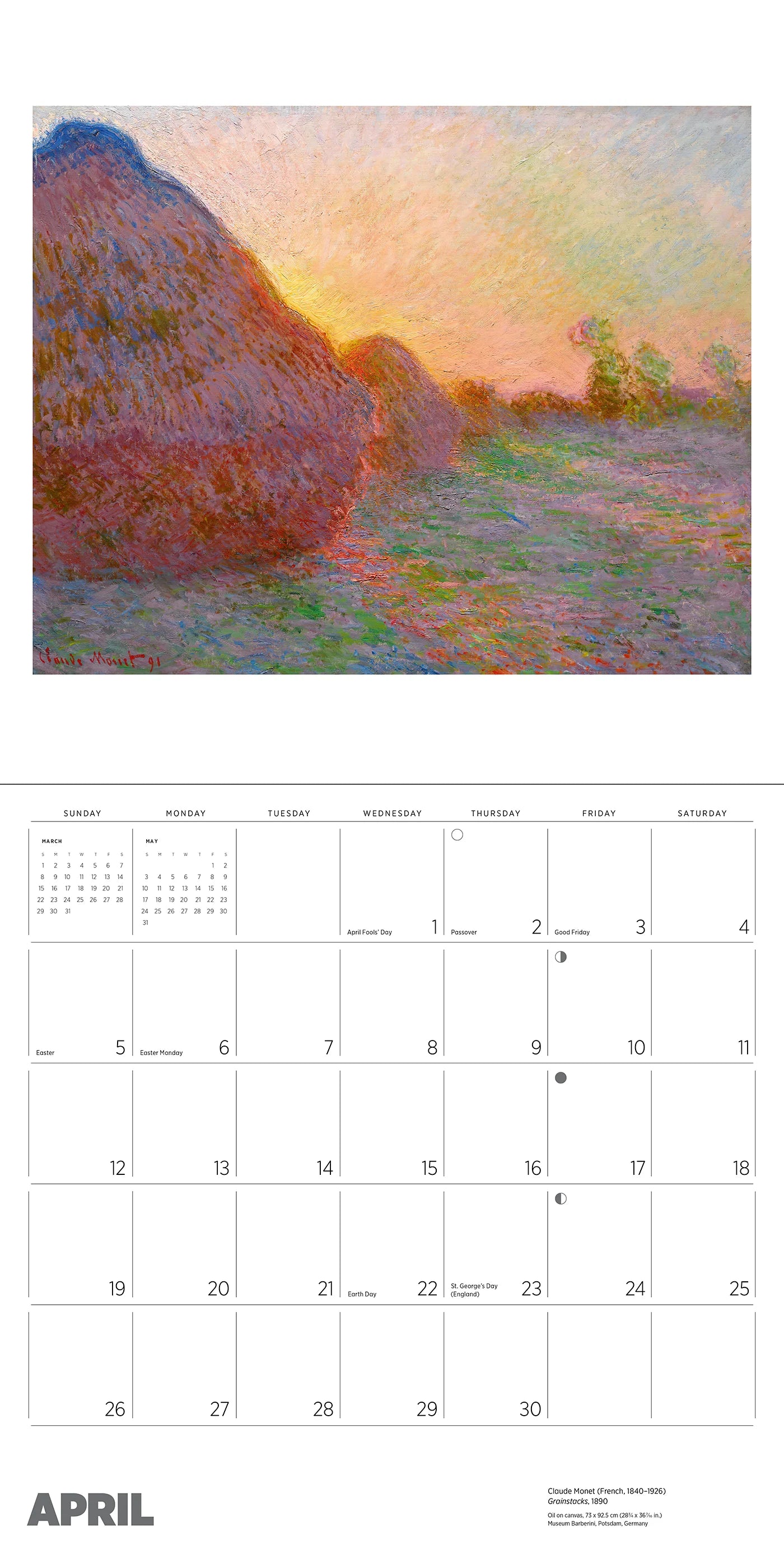 Claude Monet 2026 Wall Calendar