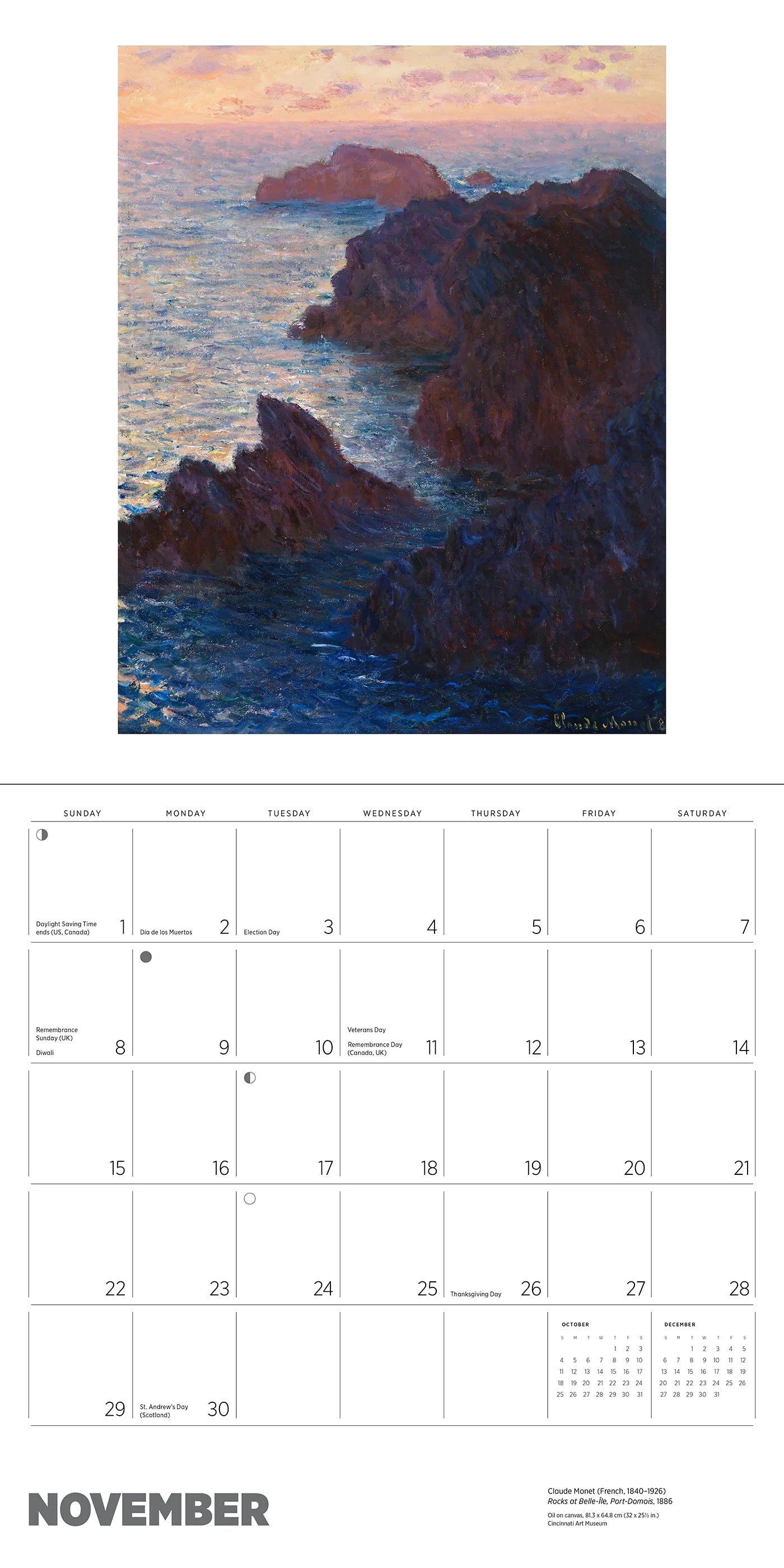 Claude Monet 2026 Wall Calendar
