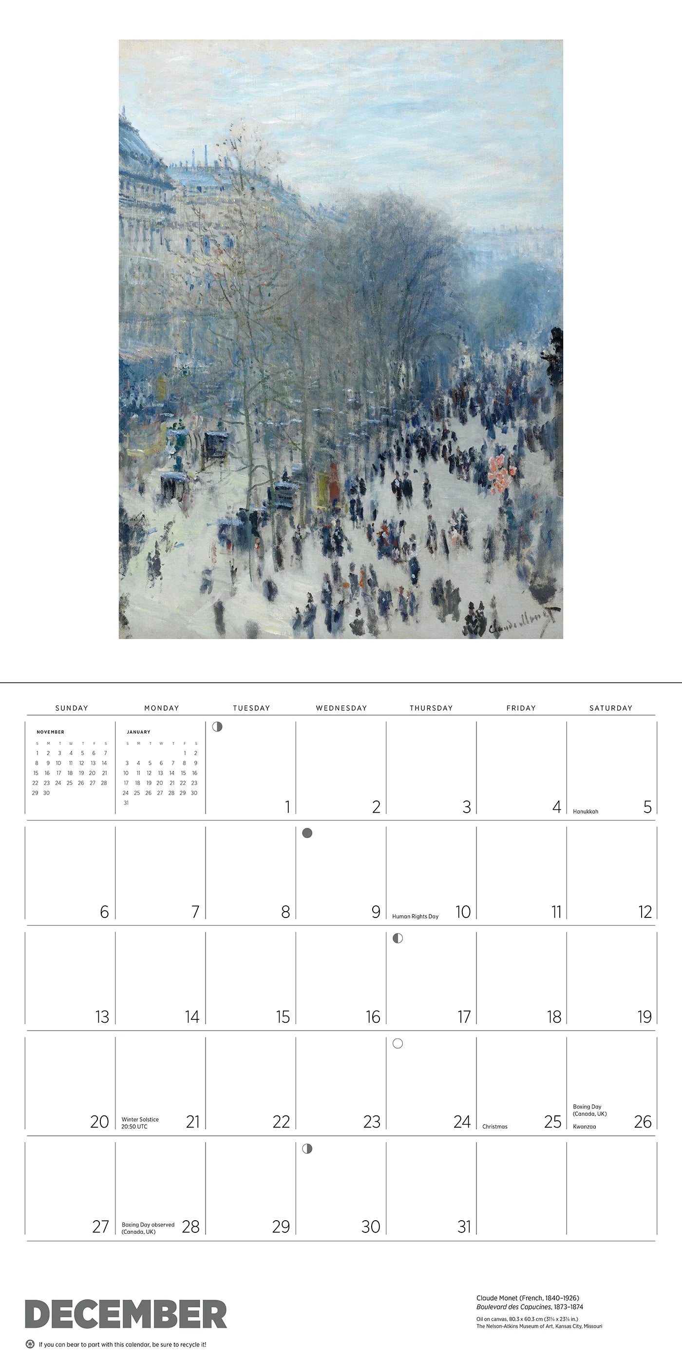 Claude Monet 2026 Wall Calendar