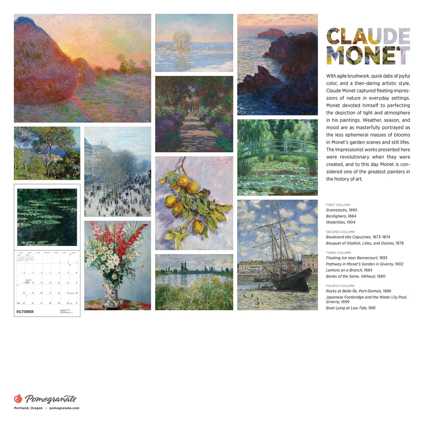 Claude Monet 2026 Wall Calendar