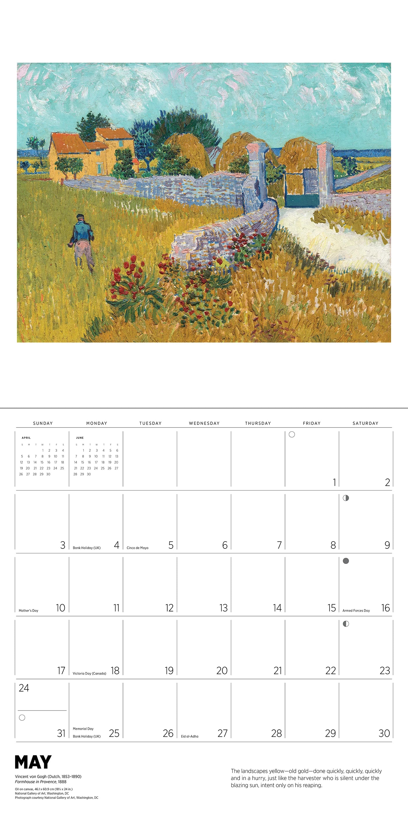 Vincent van Gogh 2026 Wall Calendar