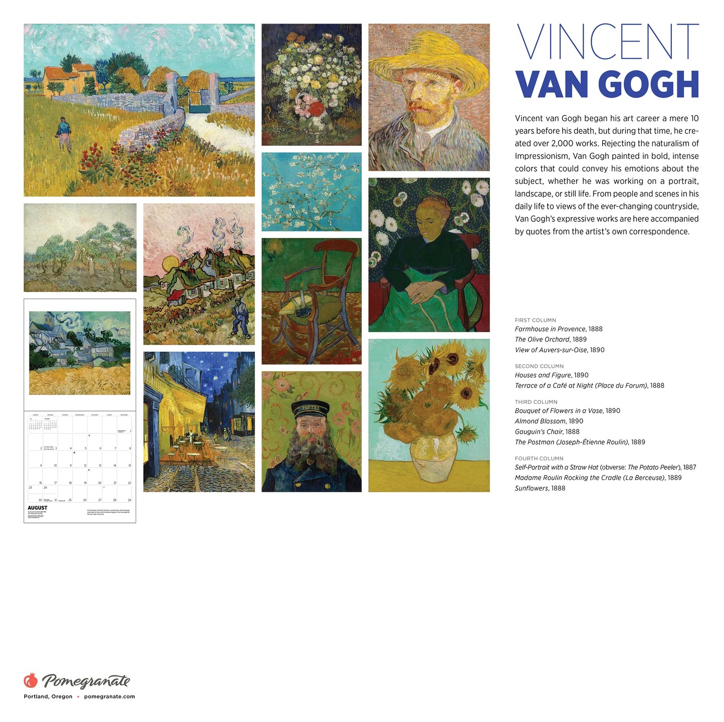 Vincent van Gogh 2026 Wall Calendar
