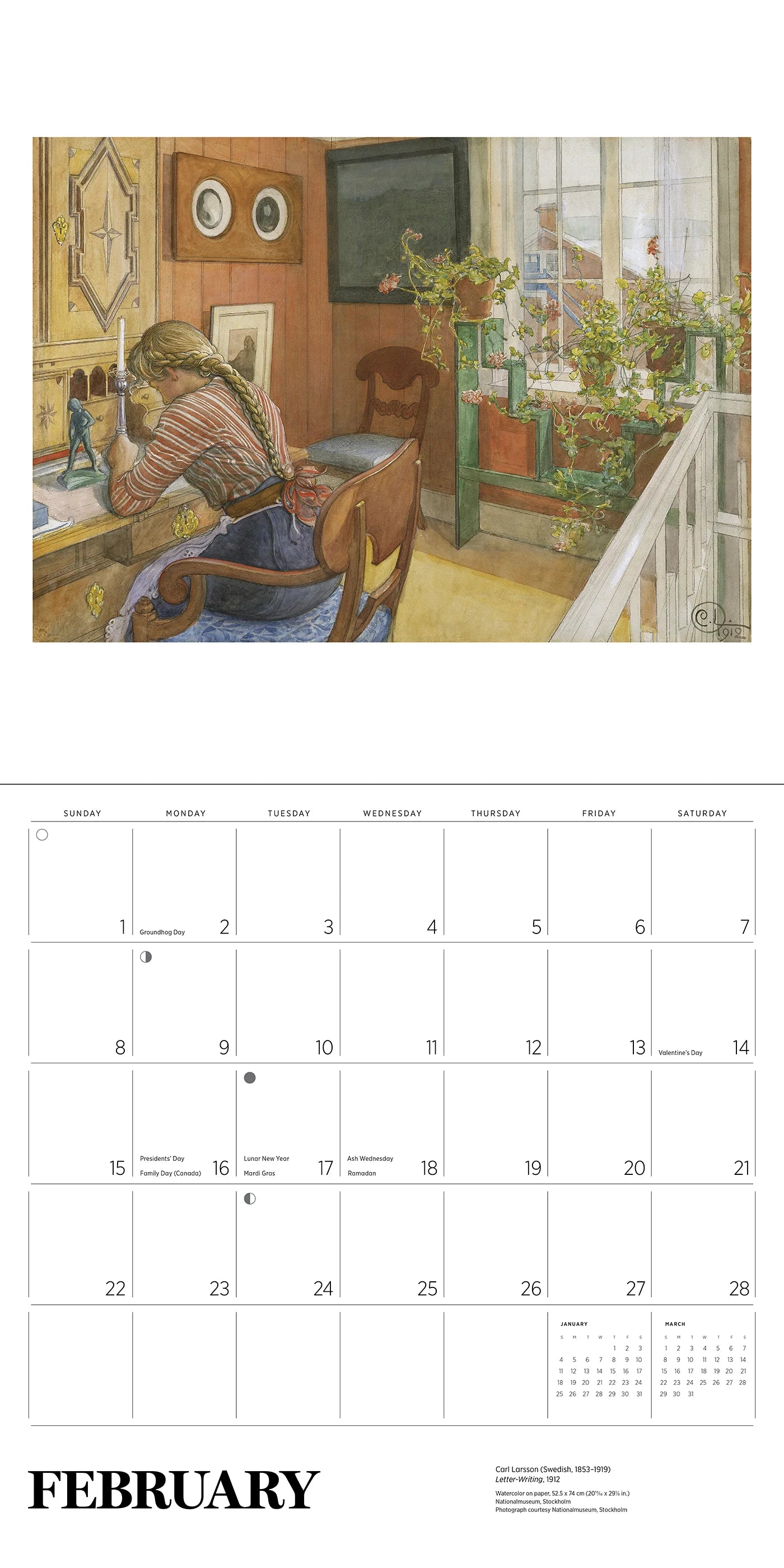 Carl Larsson 2026 Wall Calendar