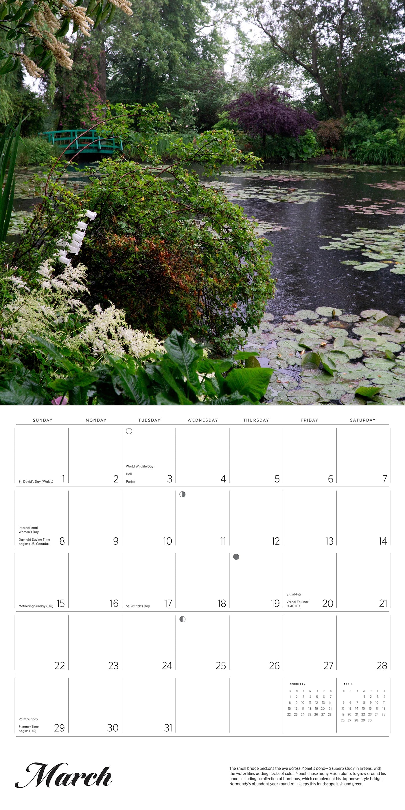 Monet's Passion: The Gardens at Giverny 2026 Wall Calendar