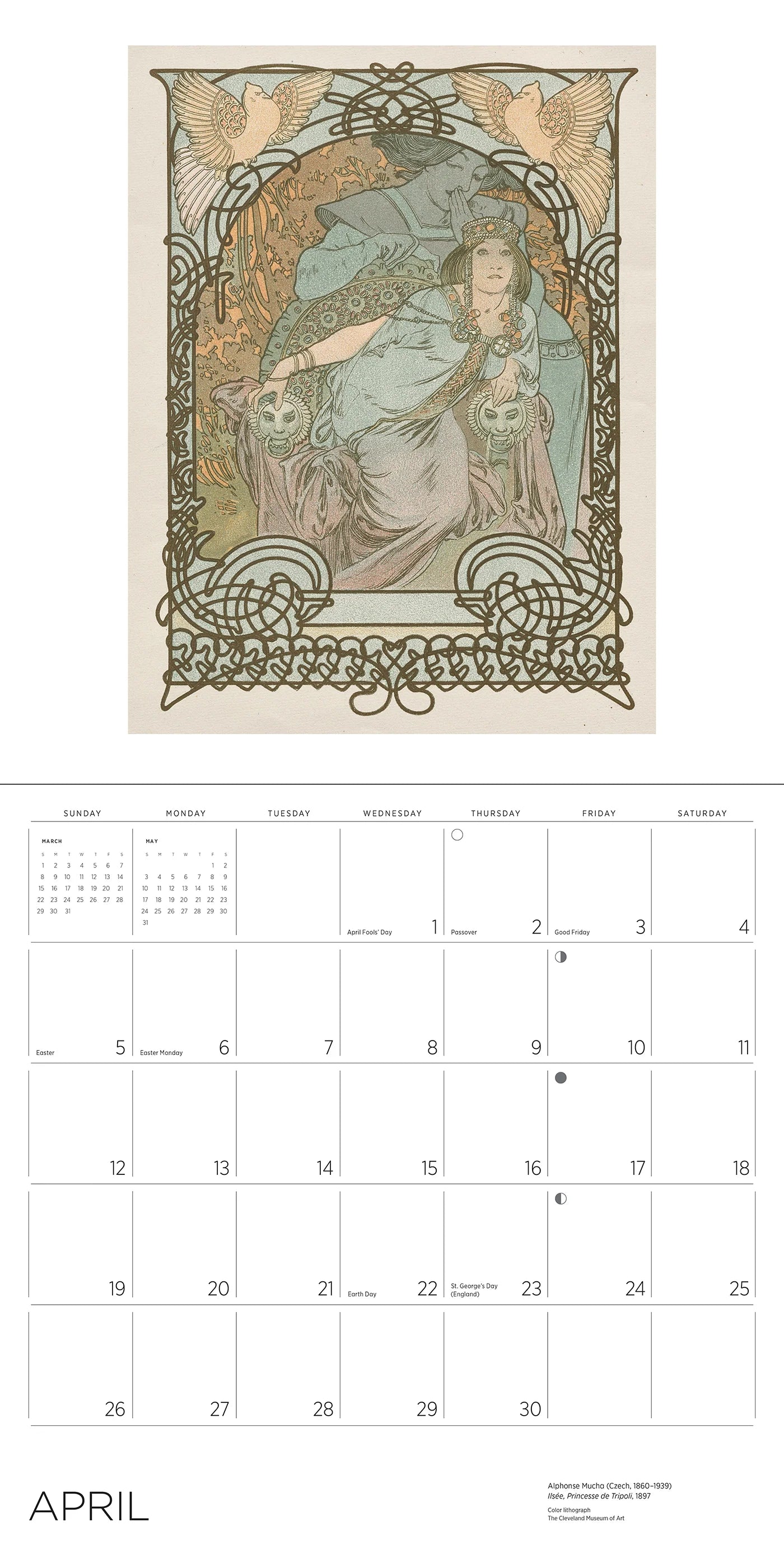 Alphonse Mucha 2026 Wall Calendar