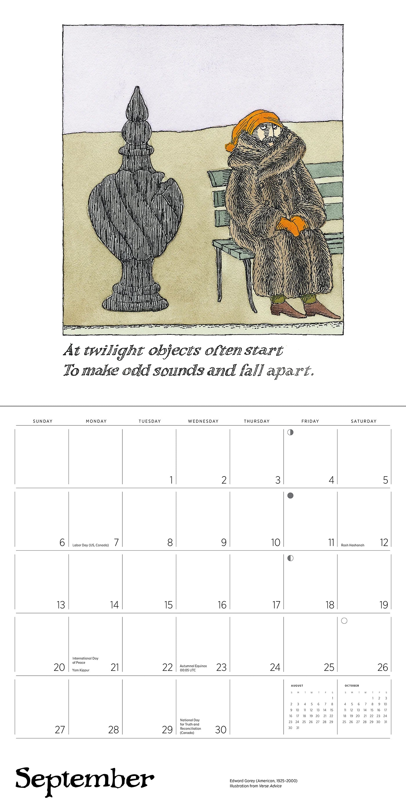 Edward Gorey 2026 Wall Calendar