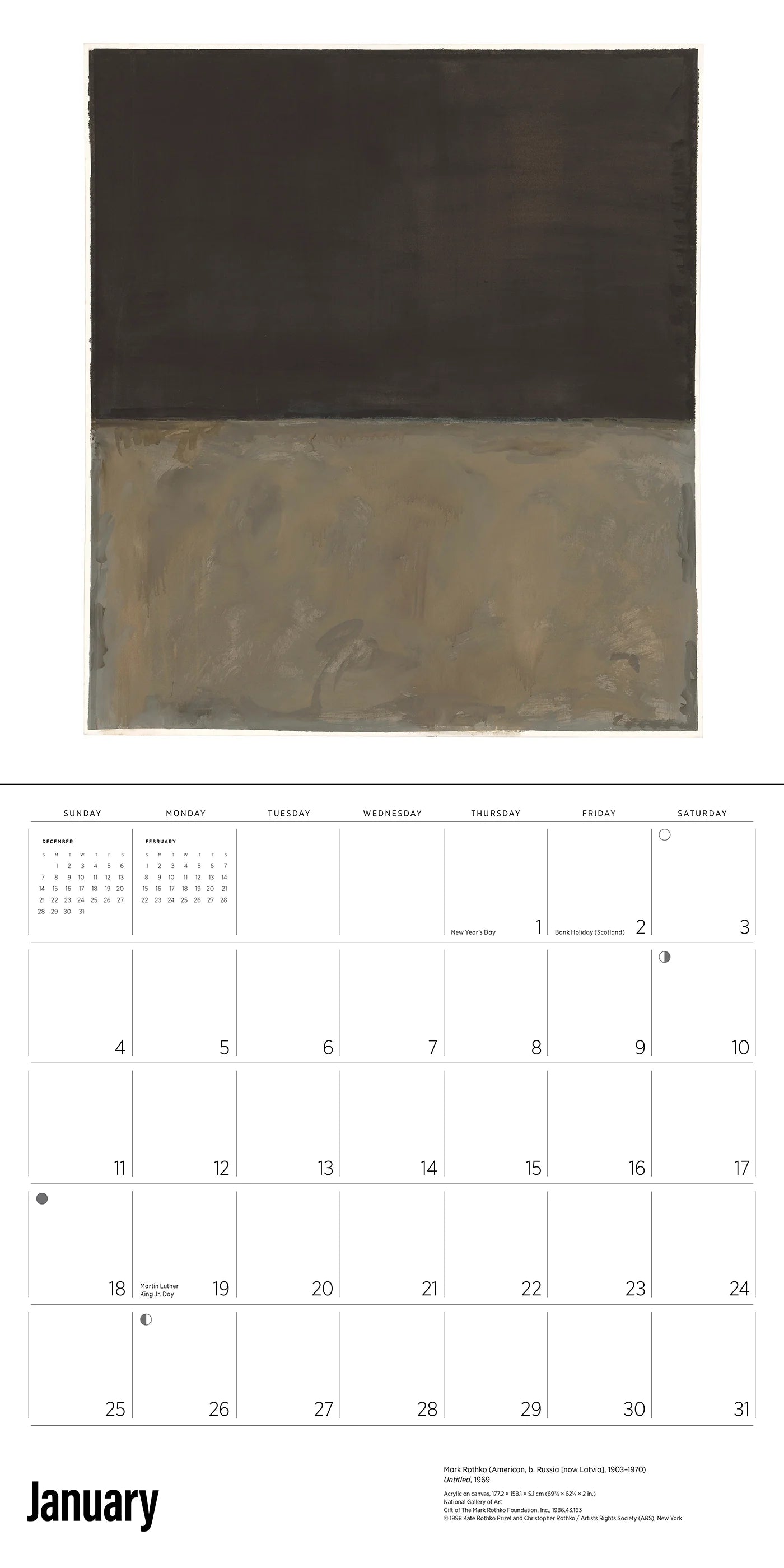 Rothko 2026 Wall Calendar