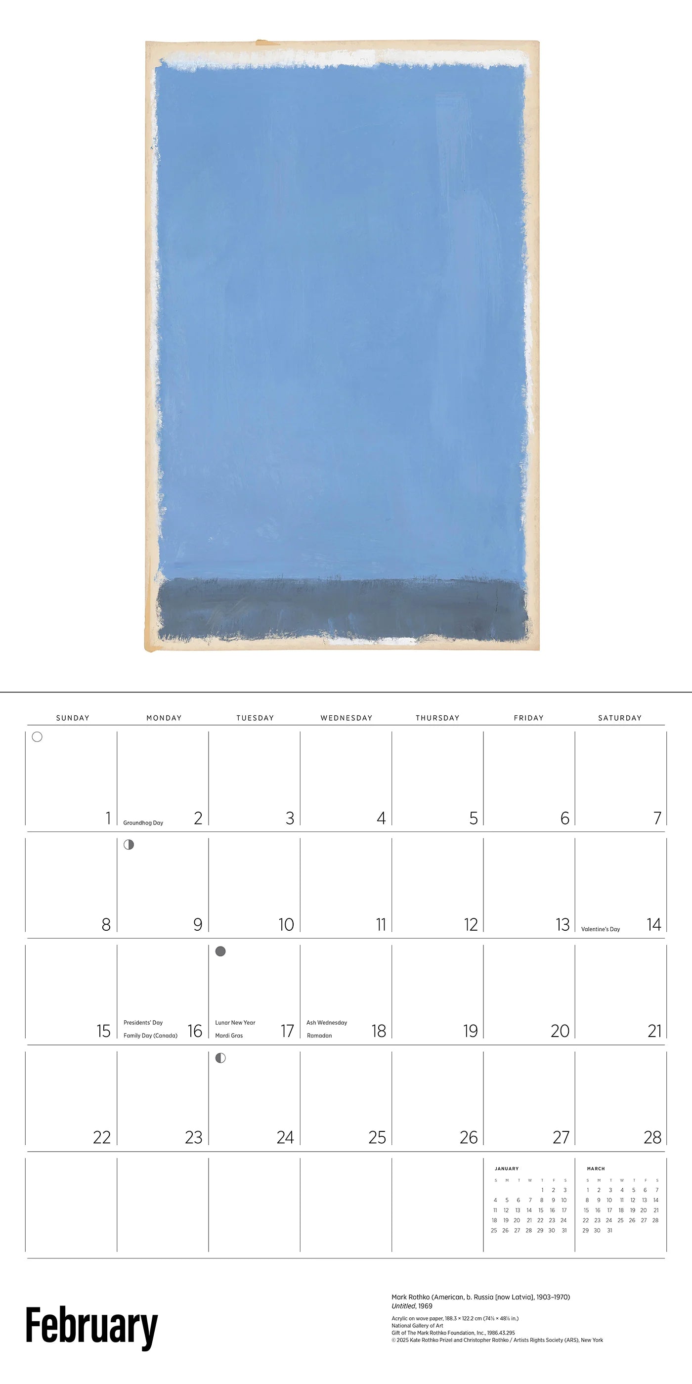 Rothko 2026 Wall Calendar