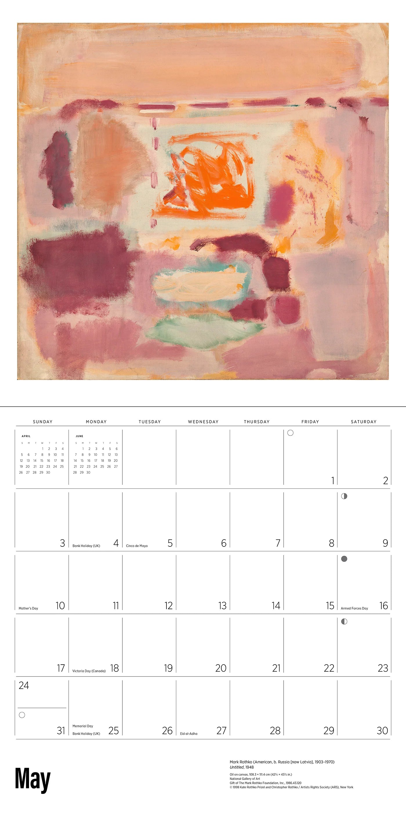Rothko 2026 Wall Calendar