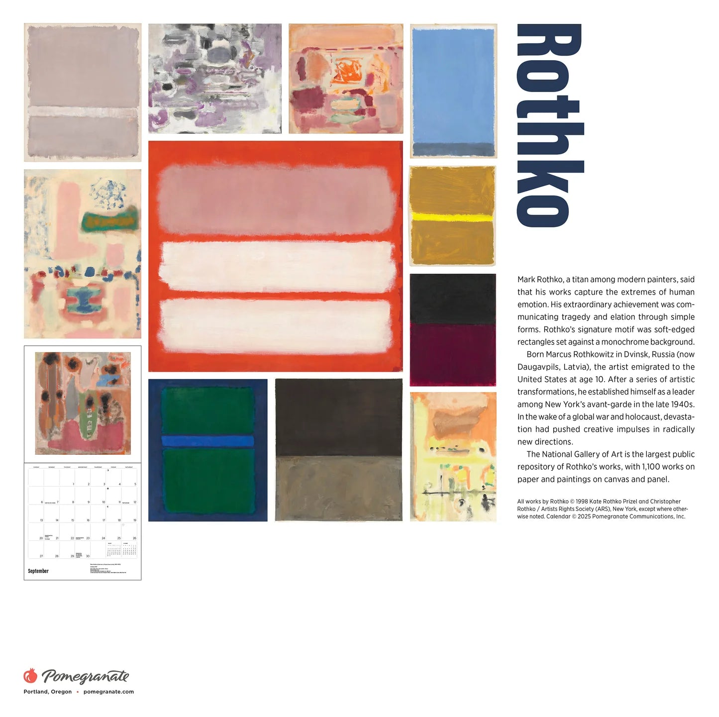 Rothko 2026 Wall Calendar
