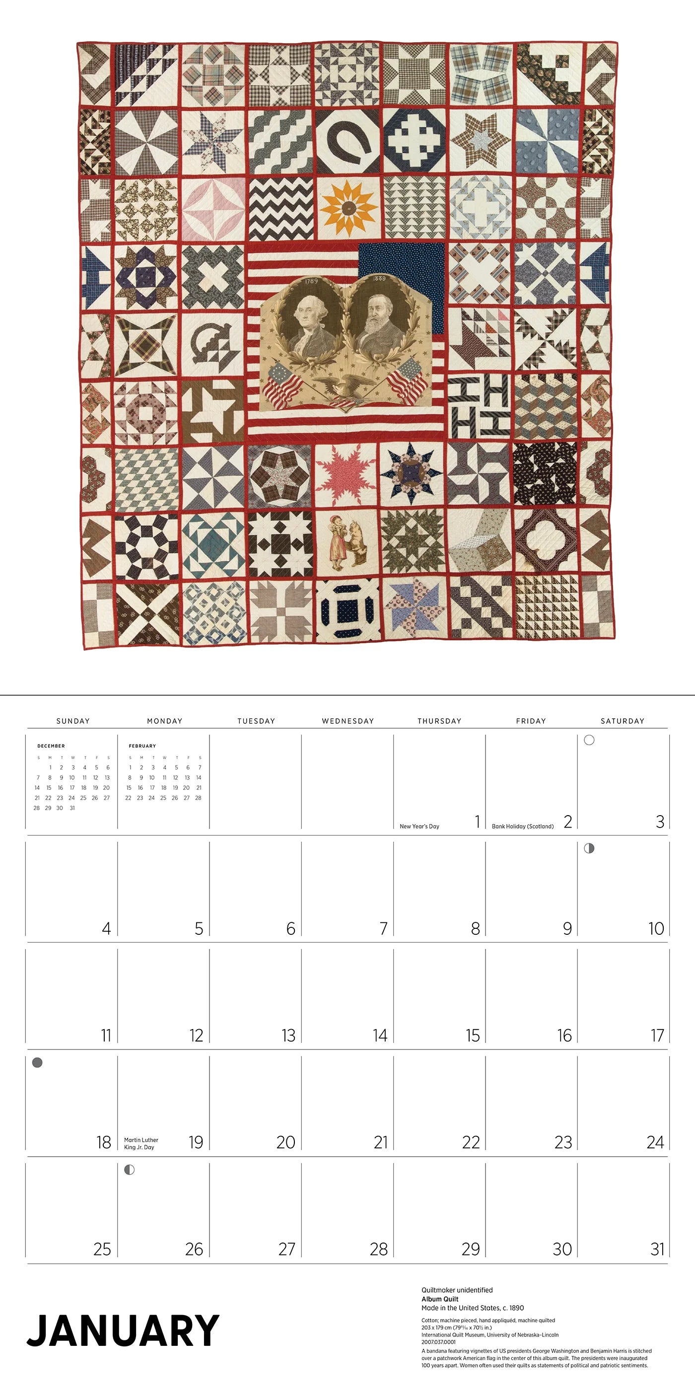 Antique Quilts 2026 Wall Calendar