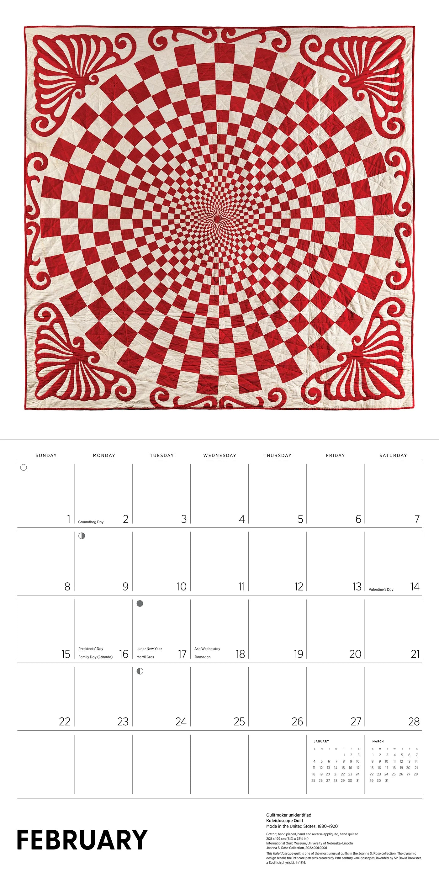 Antique Quilts 2026 Wall Calendar