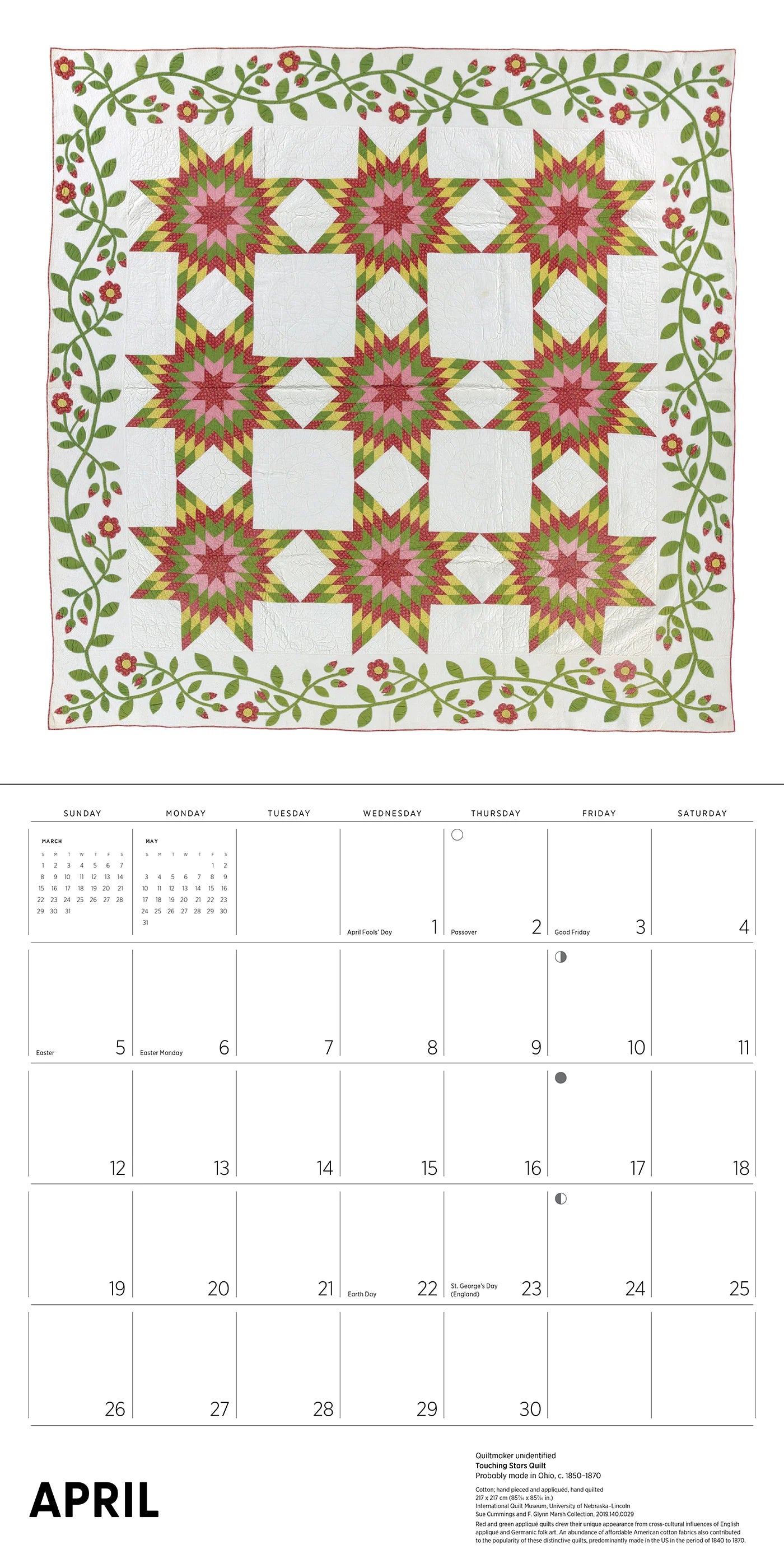 Antique Quilts 2026 Wall Calendar