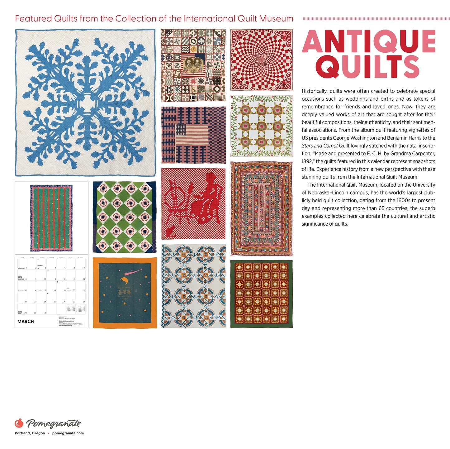 Antique Quilts 2026 Wall Calendar