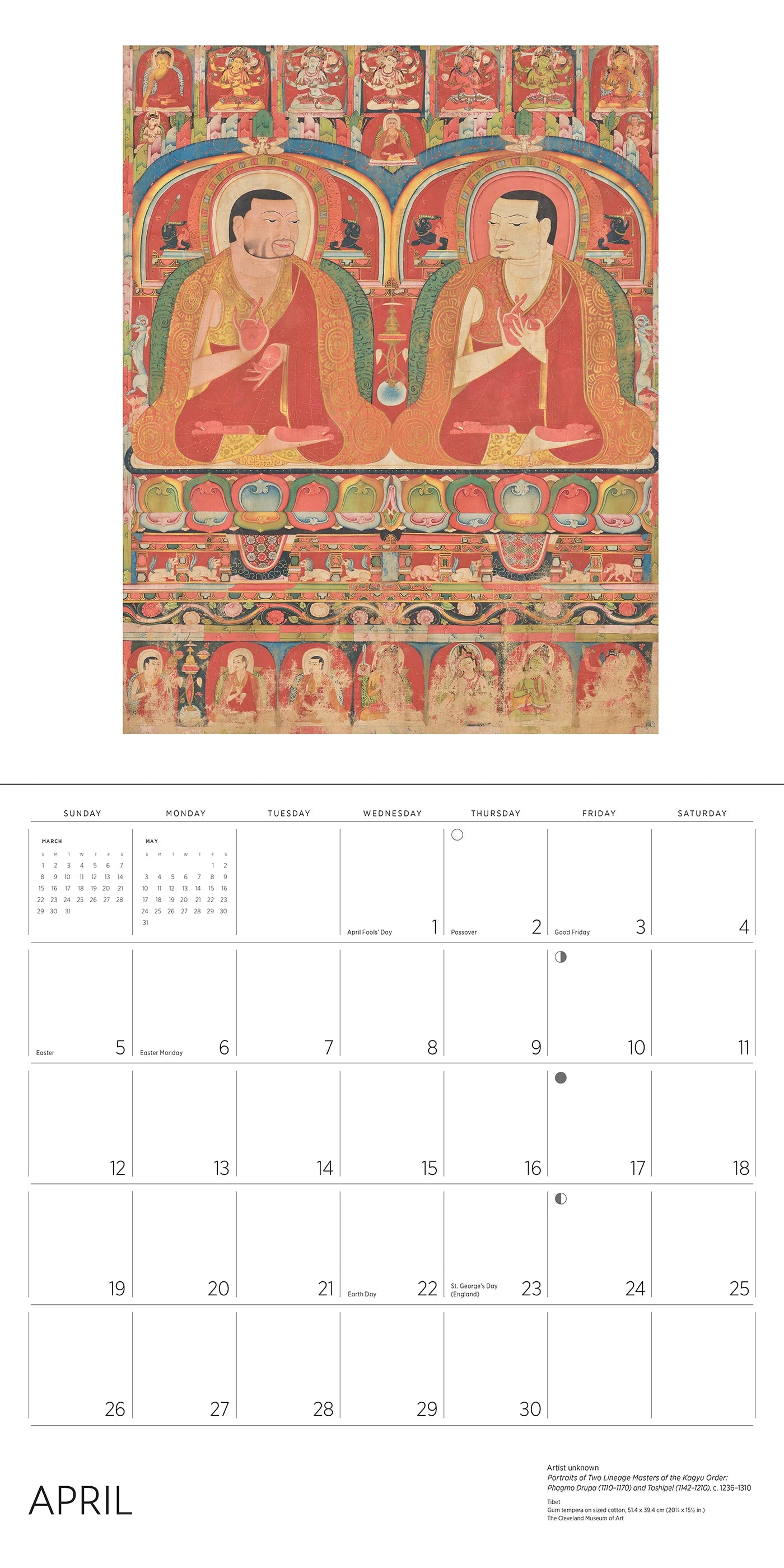 Enlightenment: Buddhist Paintings 2026 Wall Calendar