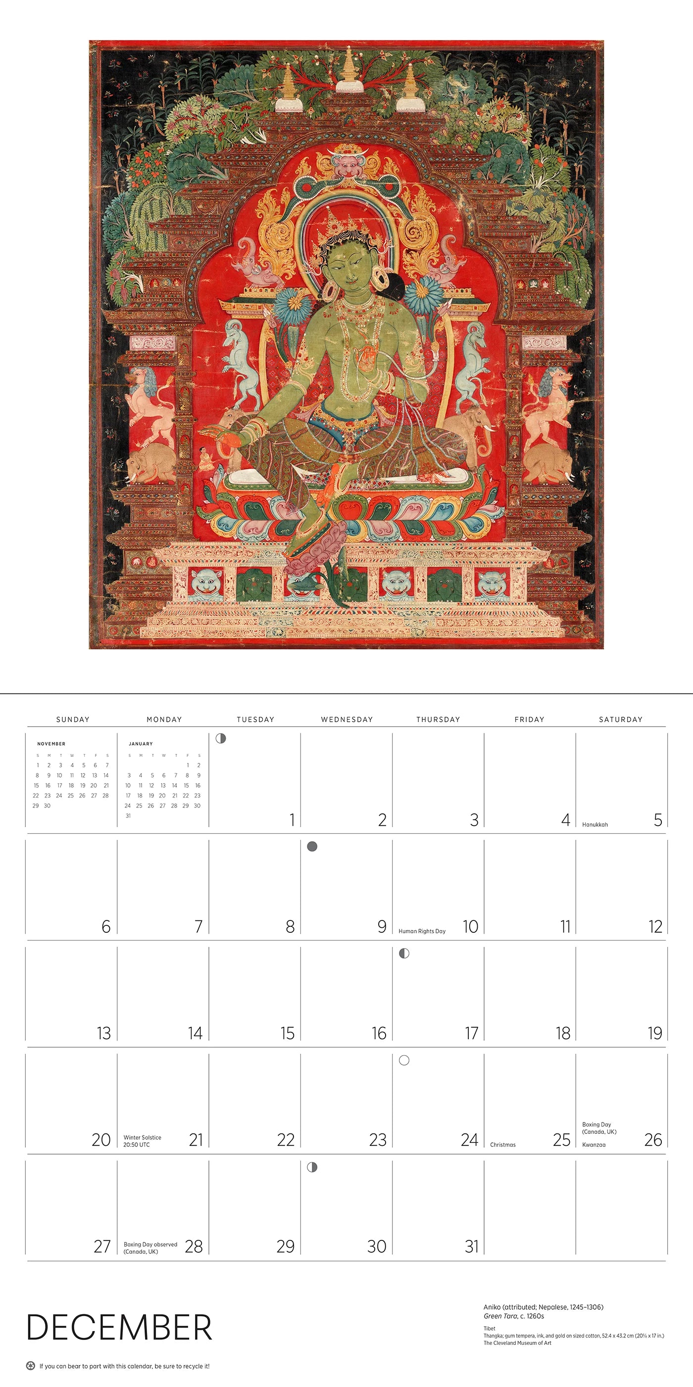 Enlightenment: Buddhist Paintings 2026 Wall Calendar