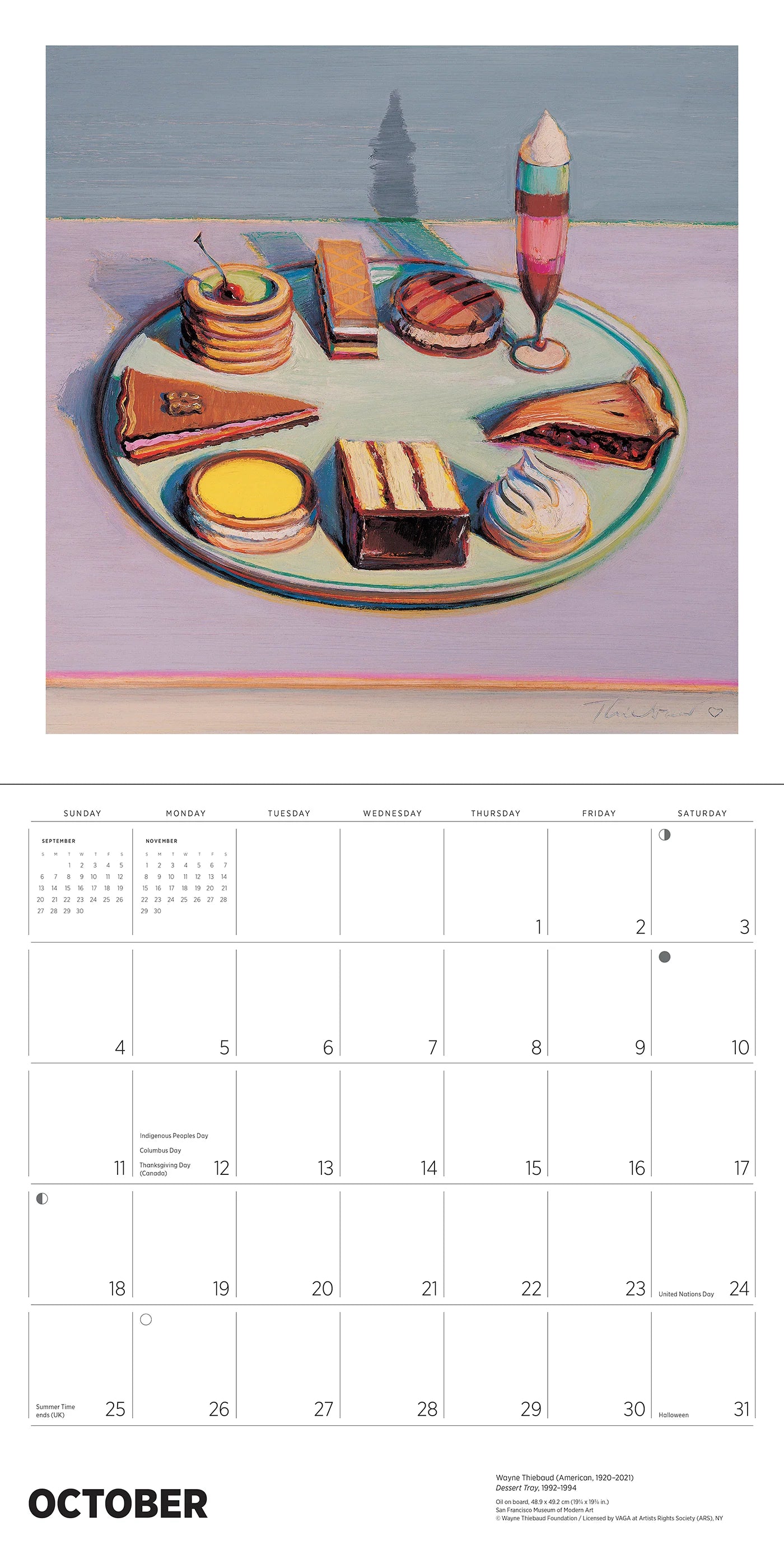 Wayne Thiebaud 2026 Wall Calendar