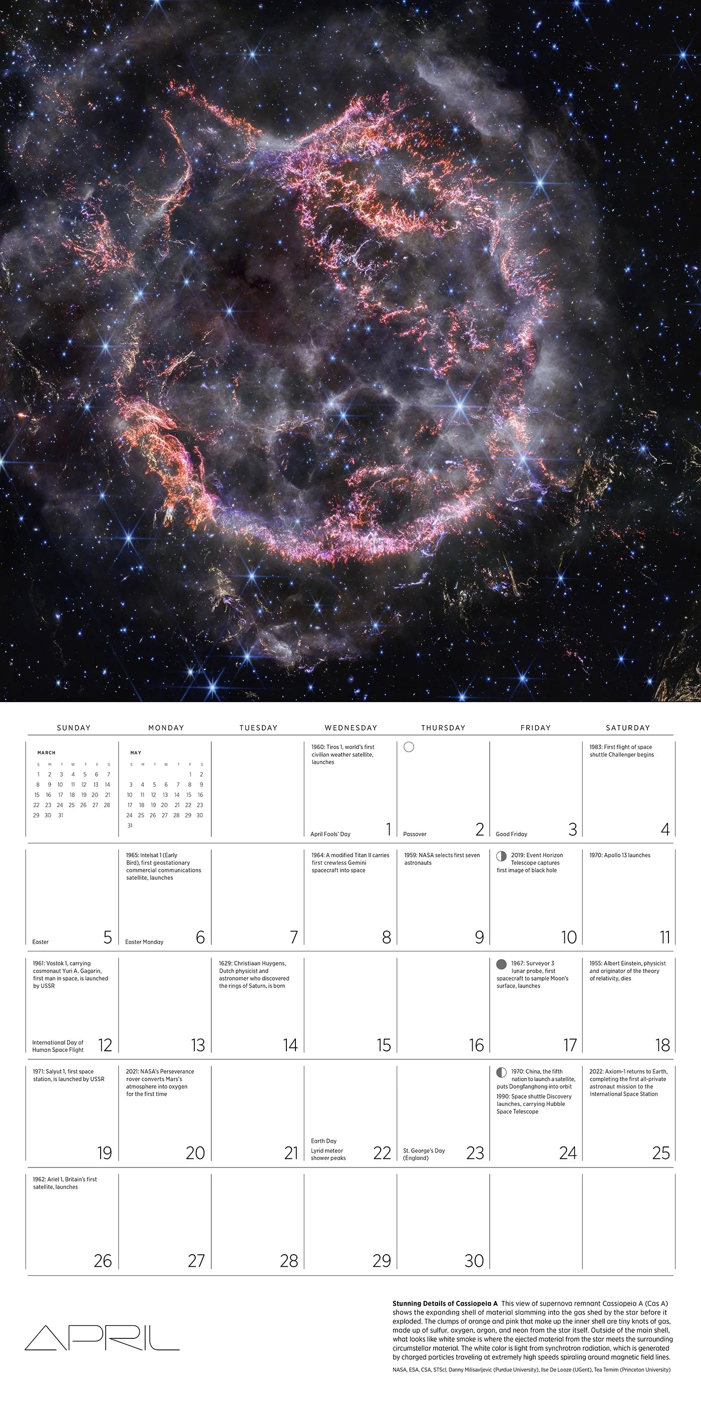 Space: Views From The Hubble & James Webb Telescope 2026 Wall Calendar