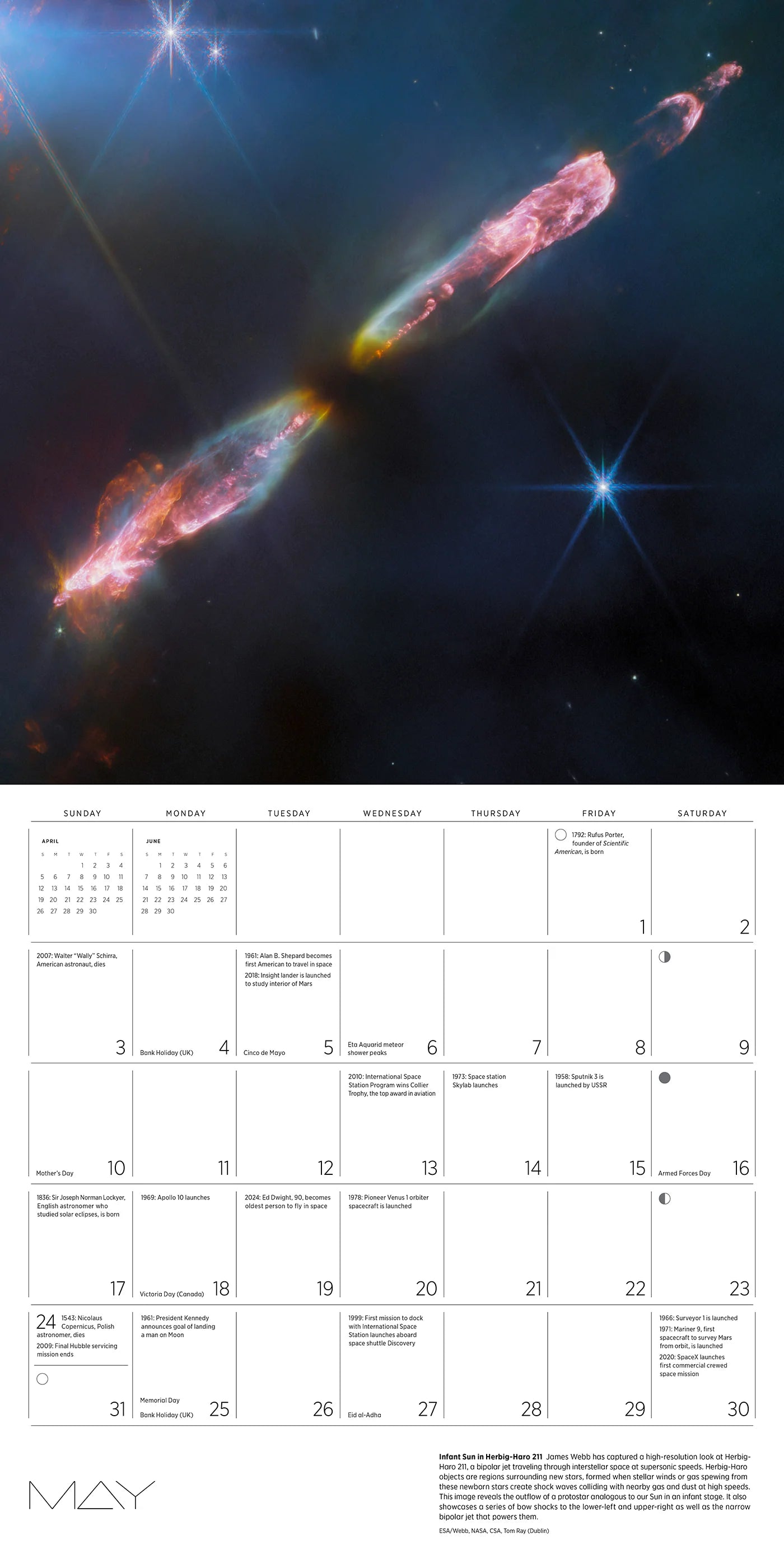 Space: Views From The Hubble & James Webb Telescope 2026 Wall Calendar