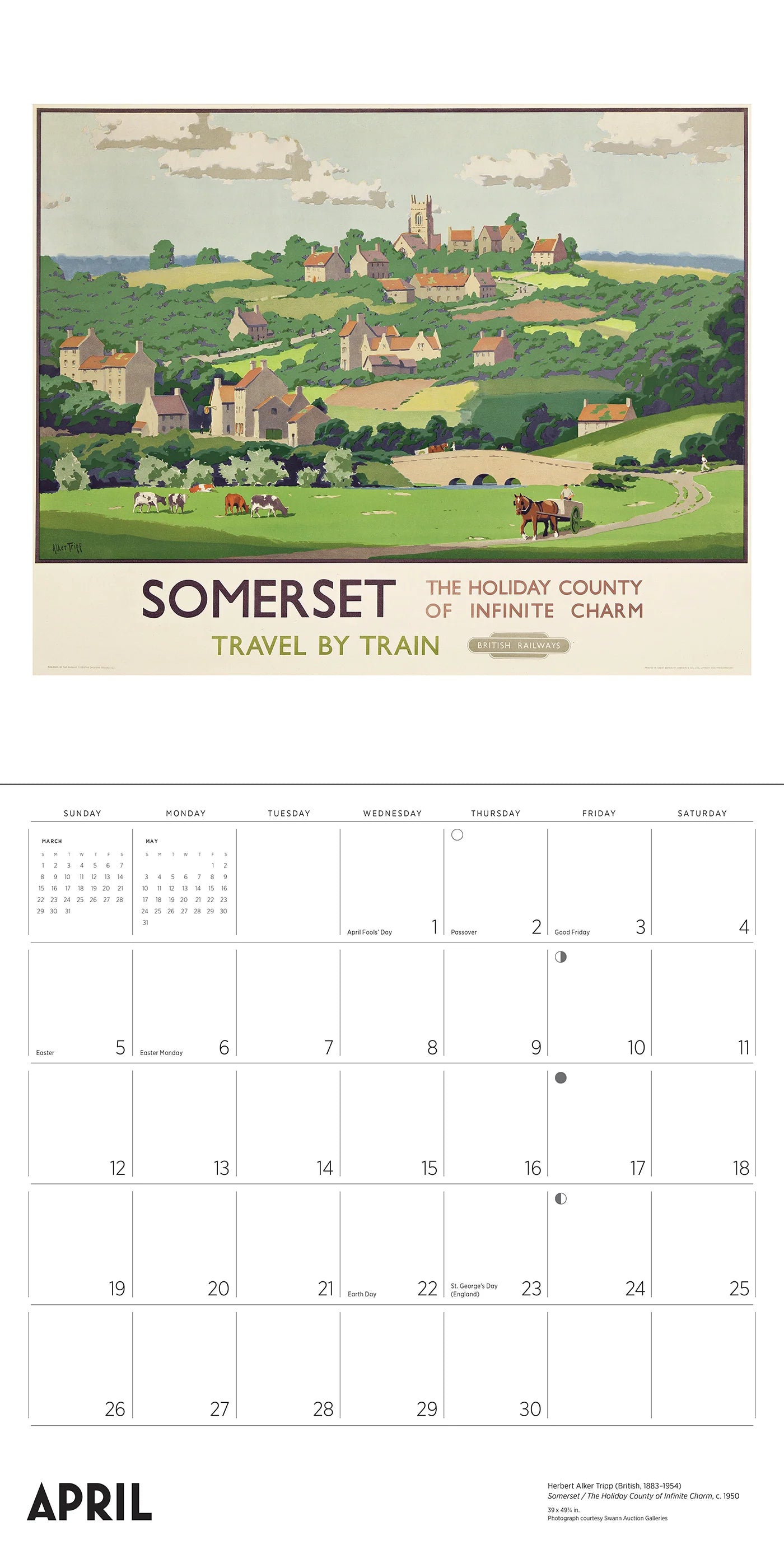 England By Rail: Vintage Travel Posters 2026 Wall Calendar