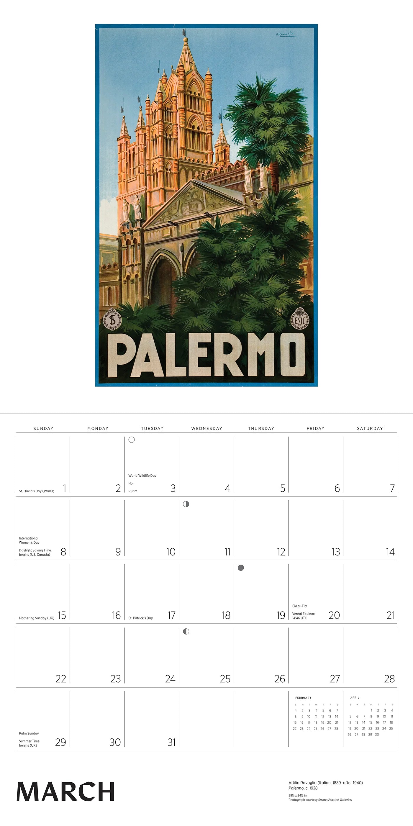Italy Vintage Travel Posters 2026 Wall Calendar