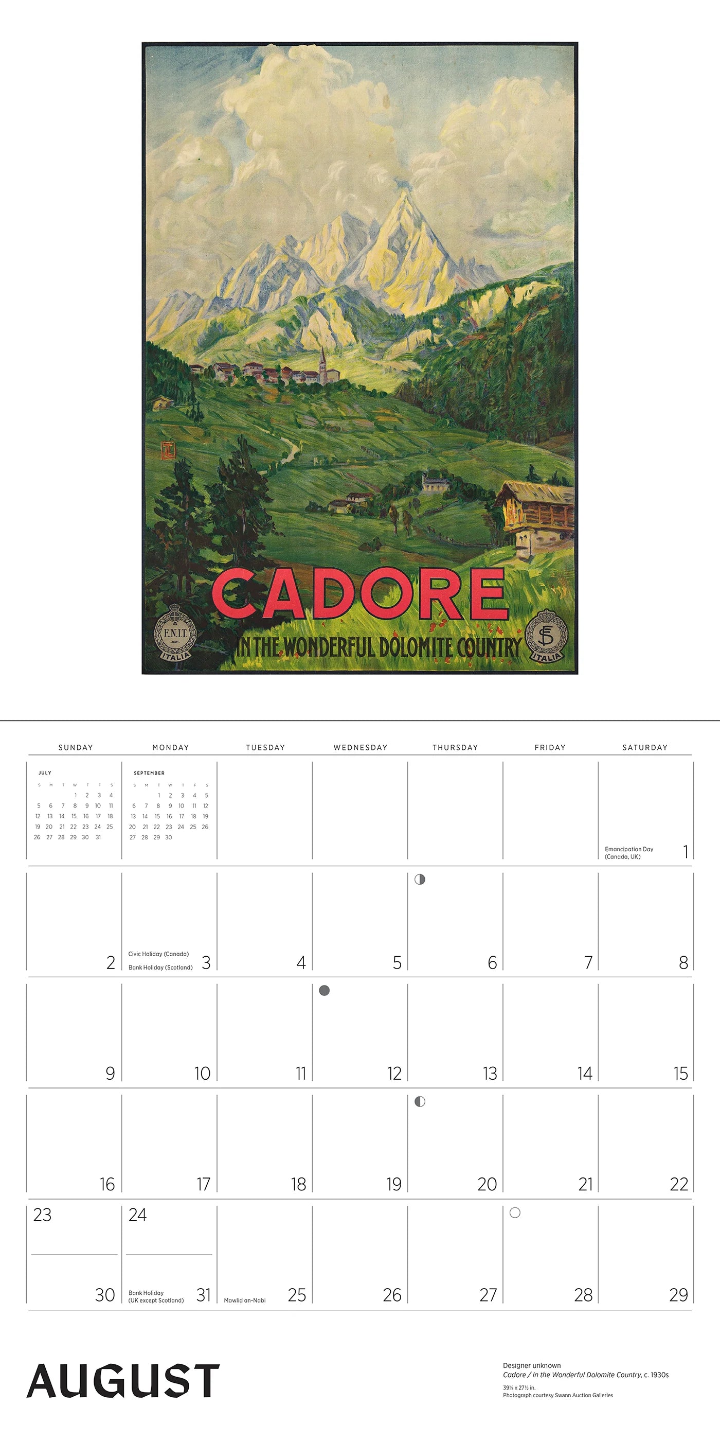 Italy Vintage Travel Posters 2026 Wall Calendar
