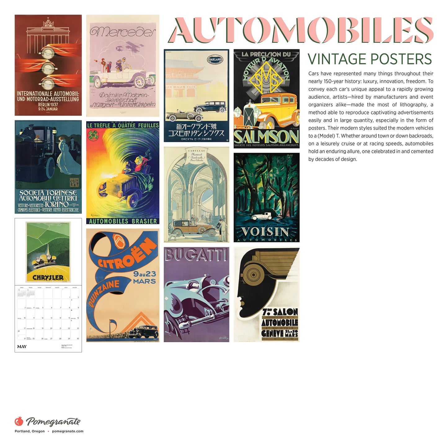 Automobiles: Vintage Posters 2026 Wall Calendar