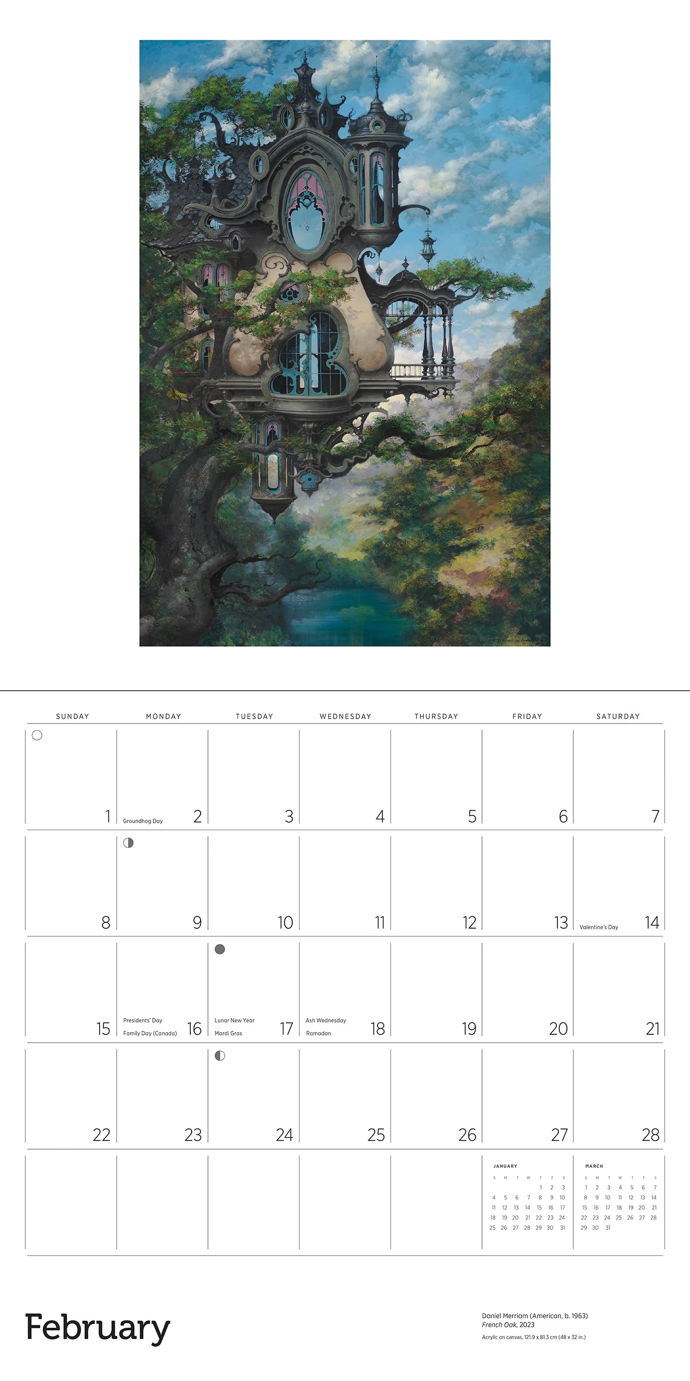 The Art of Daniel Merriam 2026 Wall Calendar