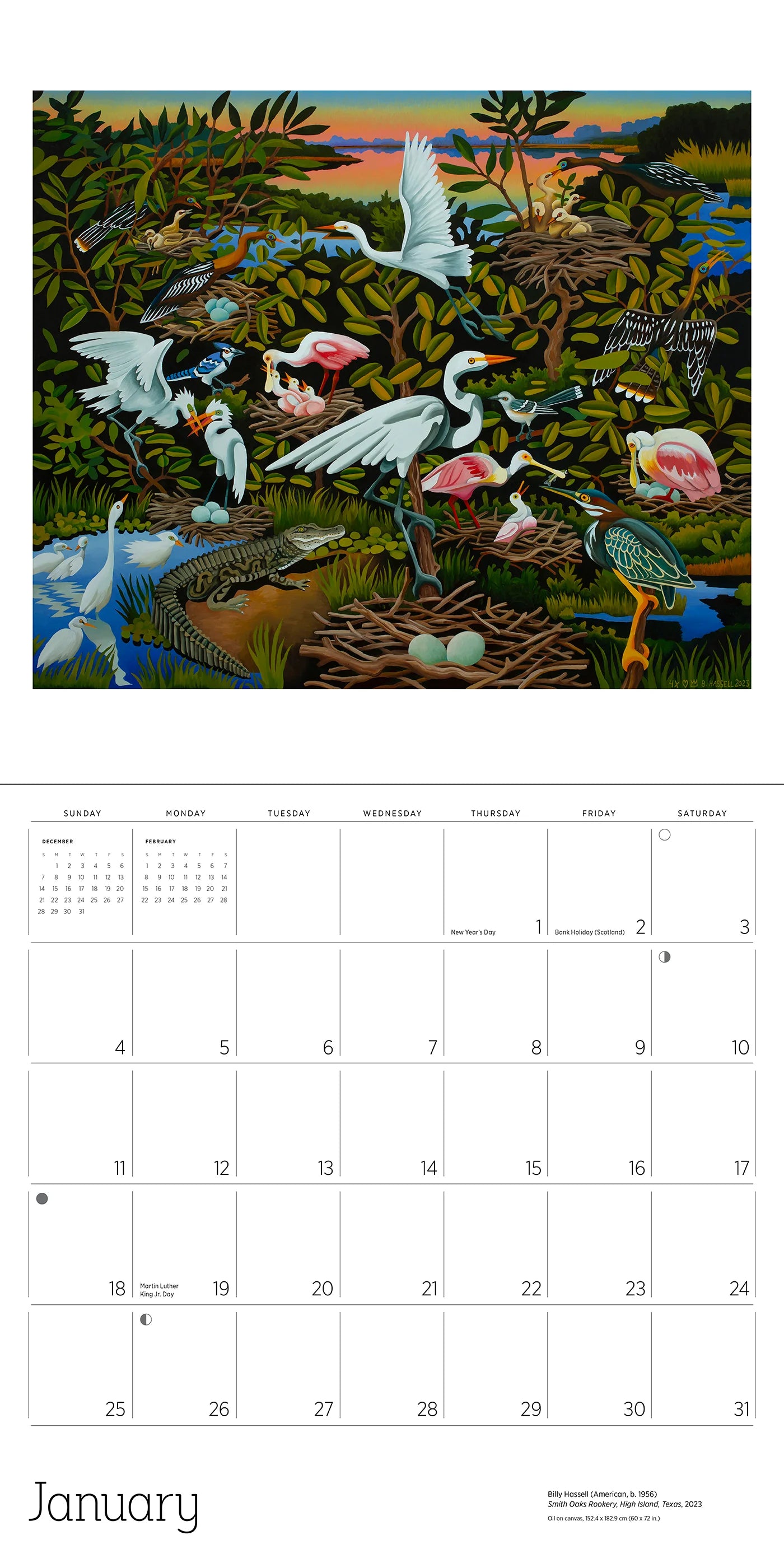 In The Wild: The Art of Billy Hassell 2026 Wall Calendar